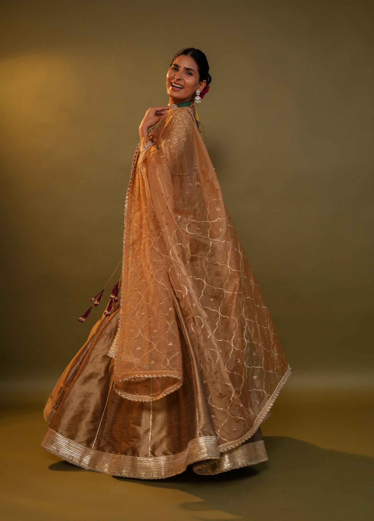 Antique Gold Lahenga Set