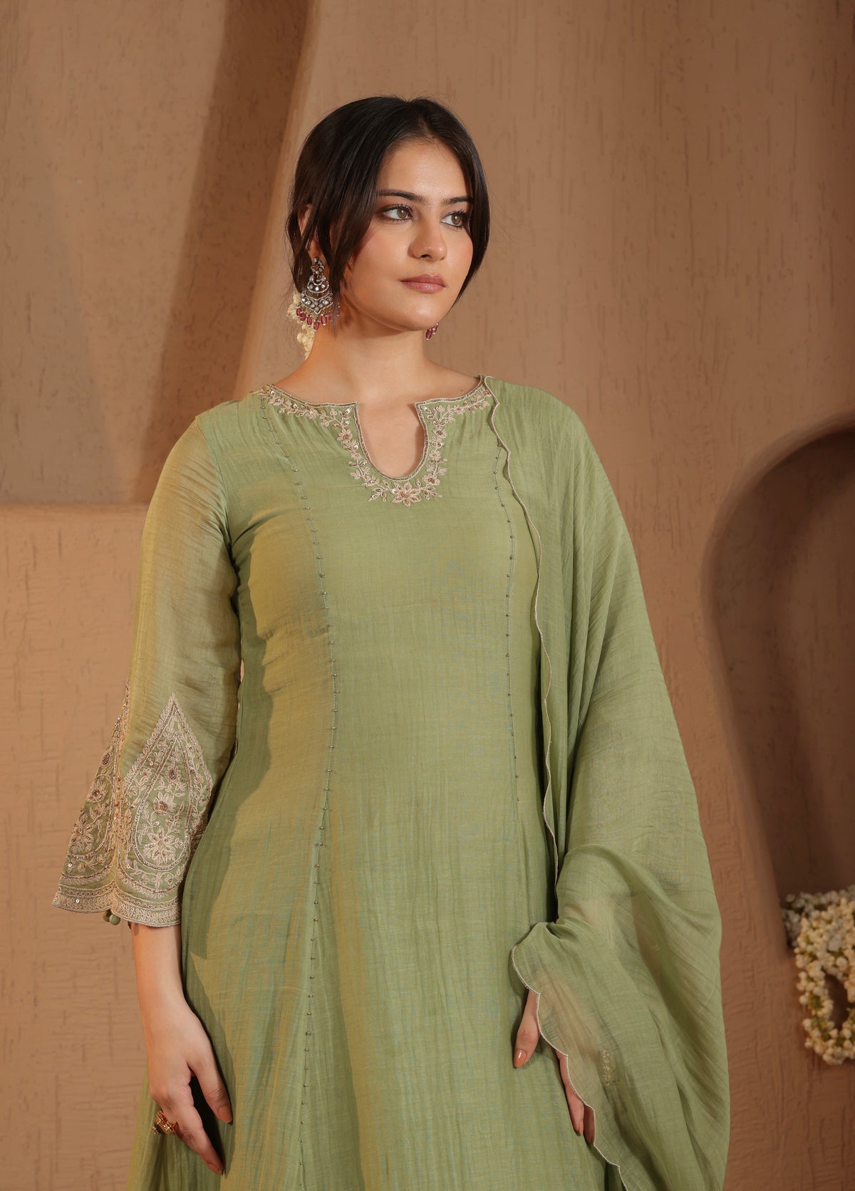 Sage Green Kalidaar Kurta Set