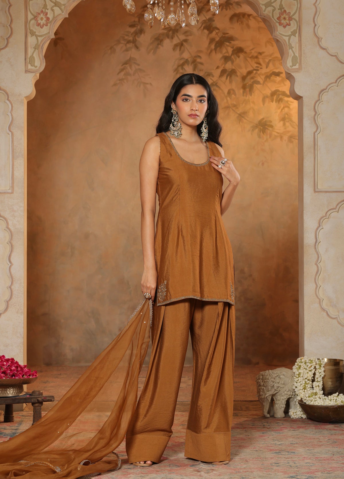 Golden Brown Kurta Set