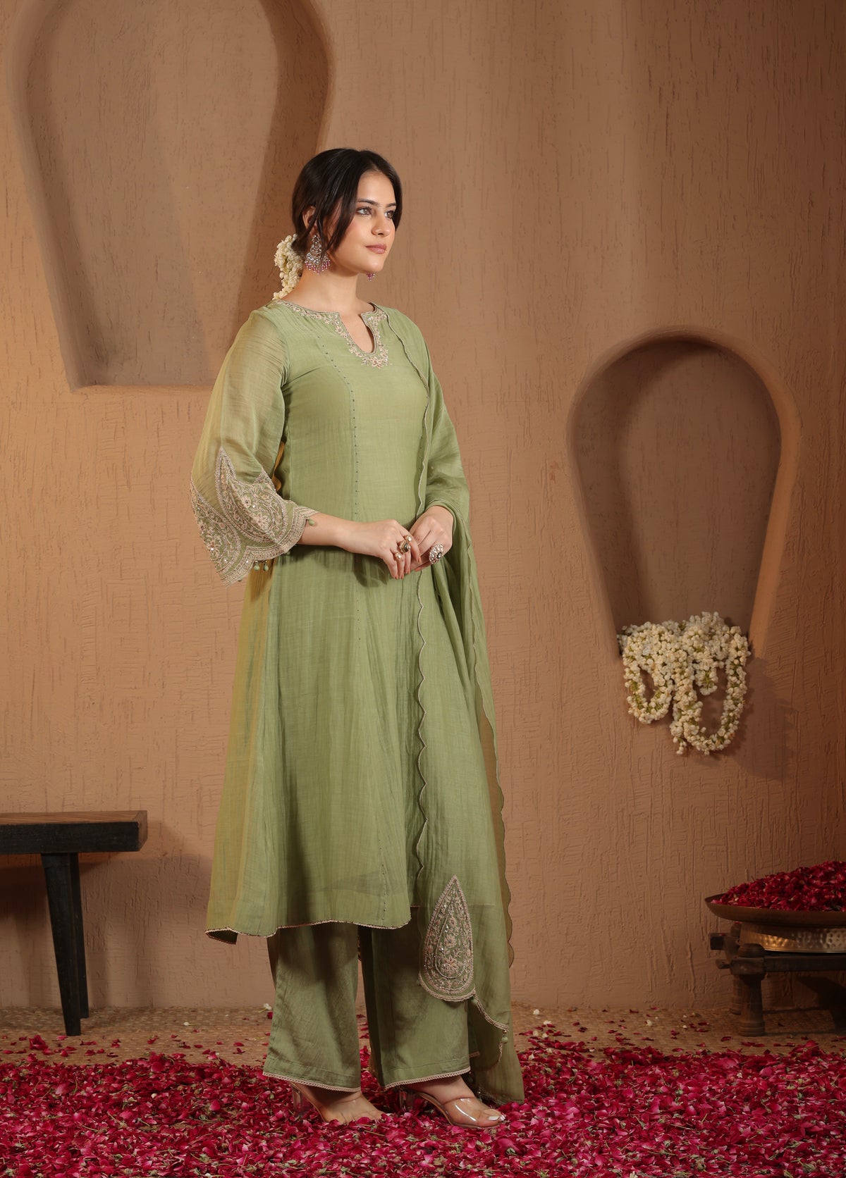 Sage Green Kalidaar Kurta Set