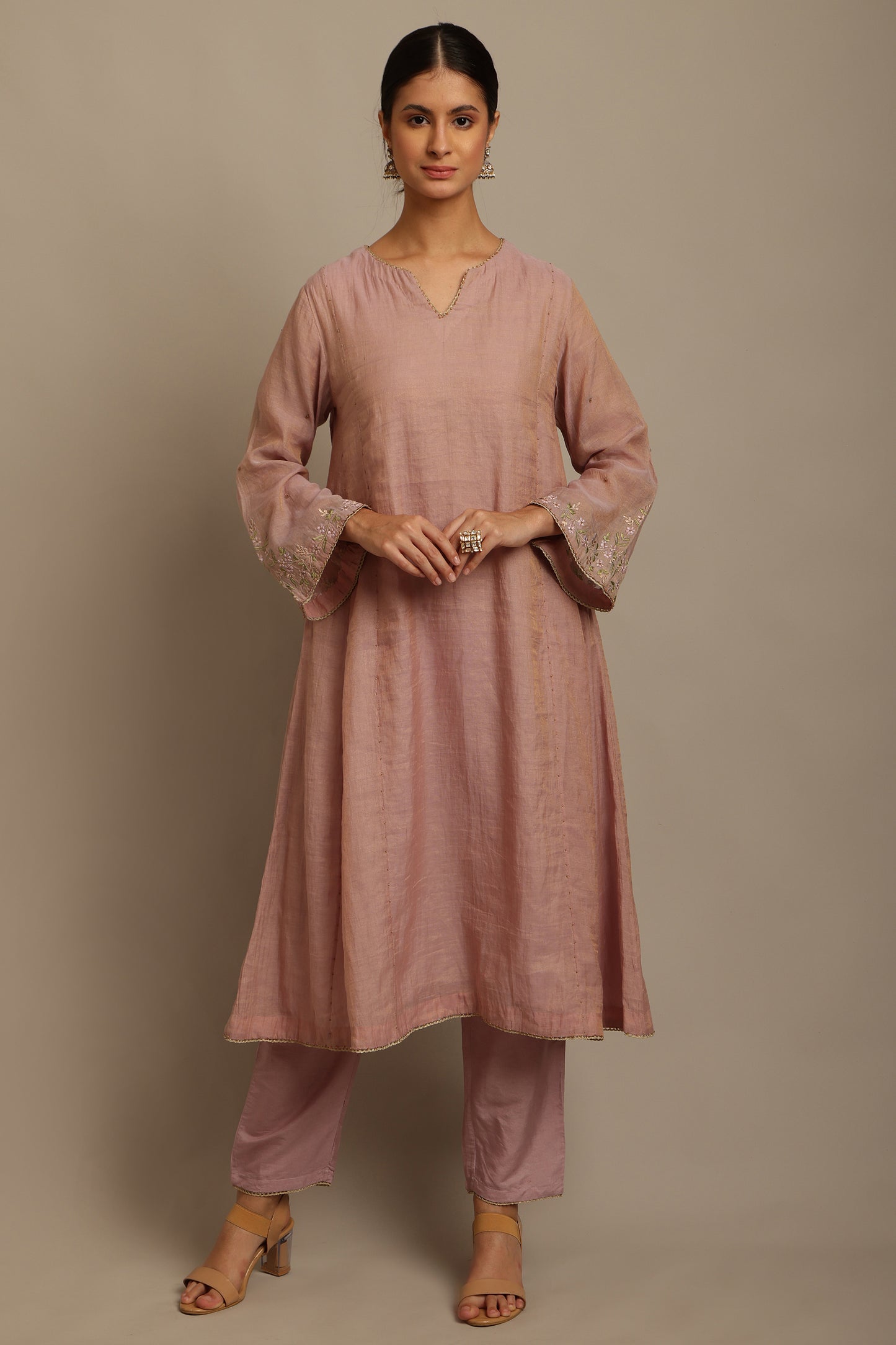 Mauve Kalidar Kurta Set