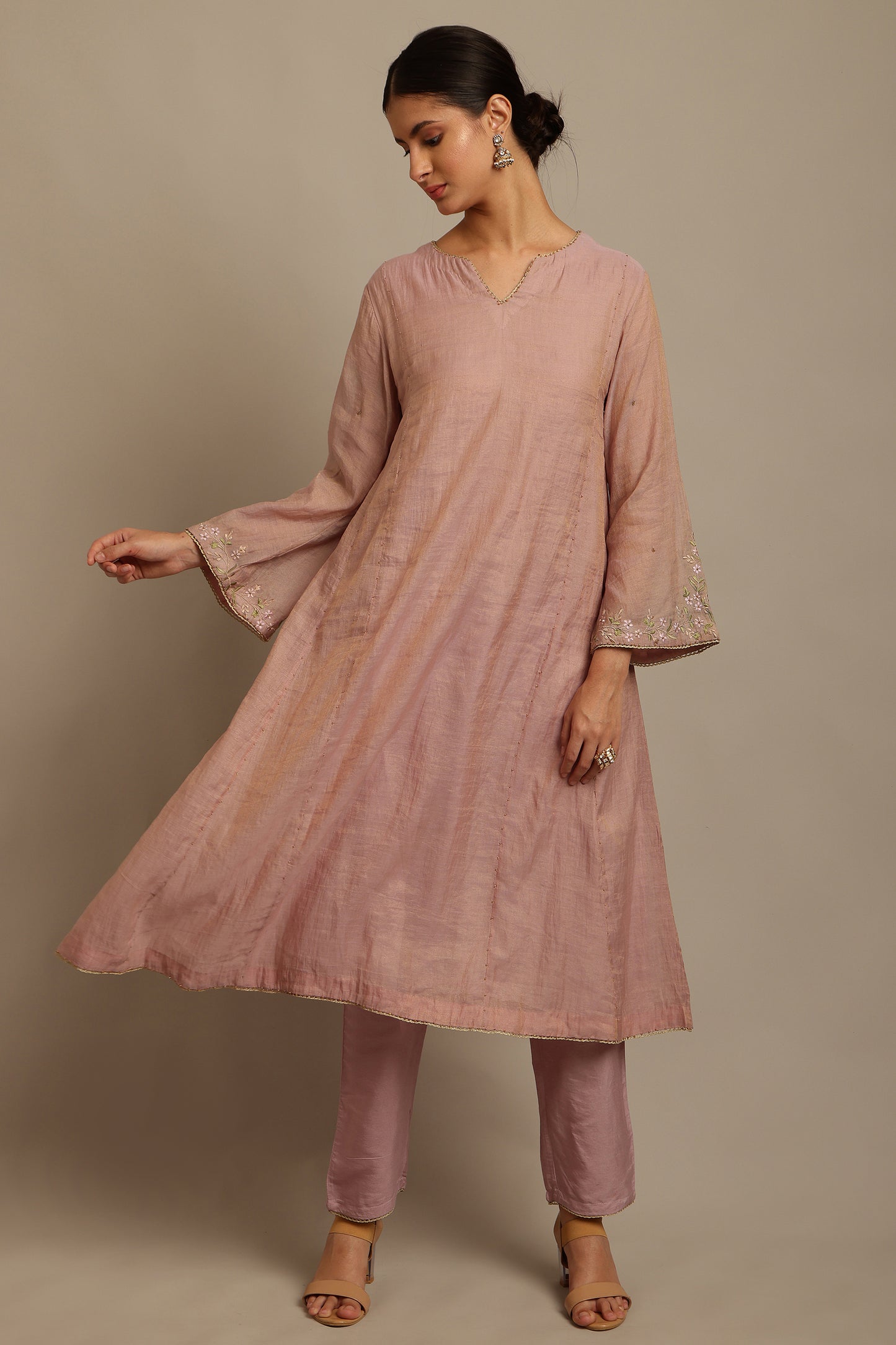 Mauve Kalidar Kurta Set