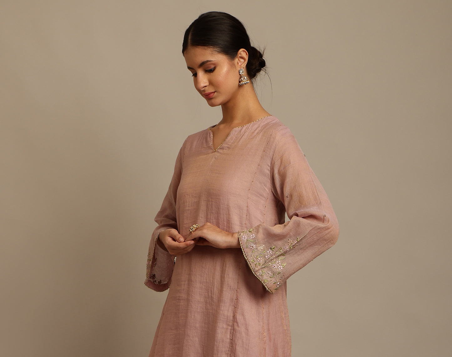 Mauve Kalidar Kurta Set