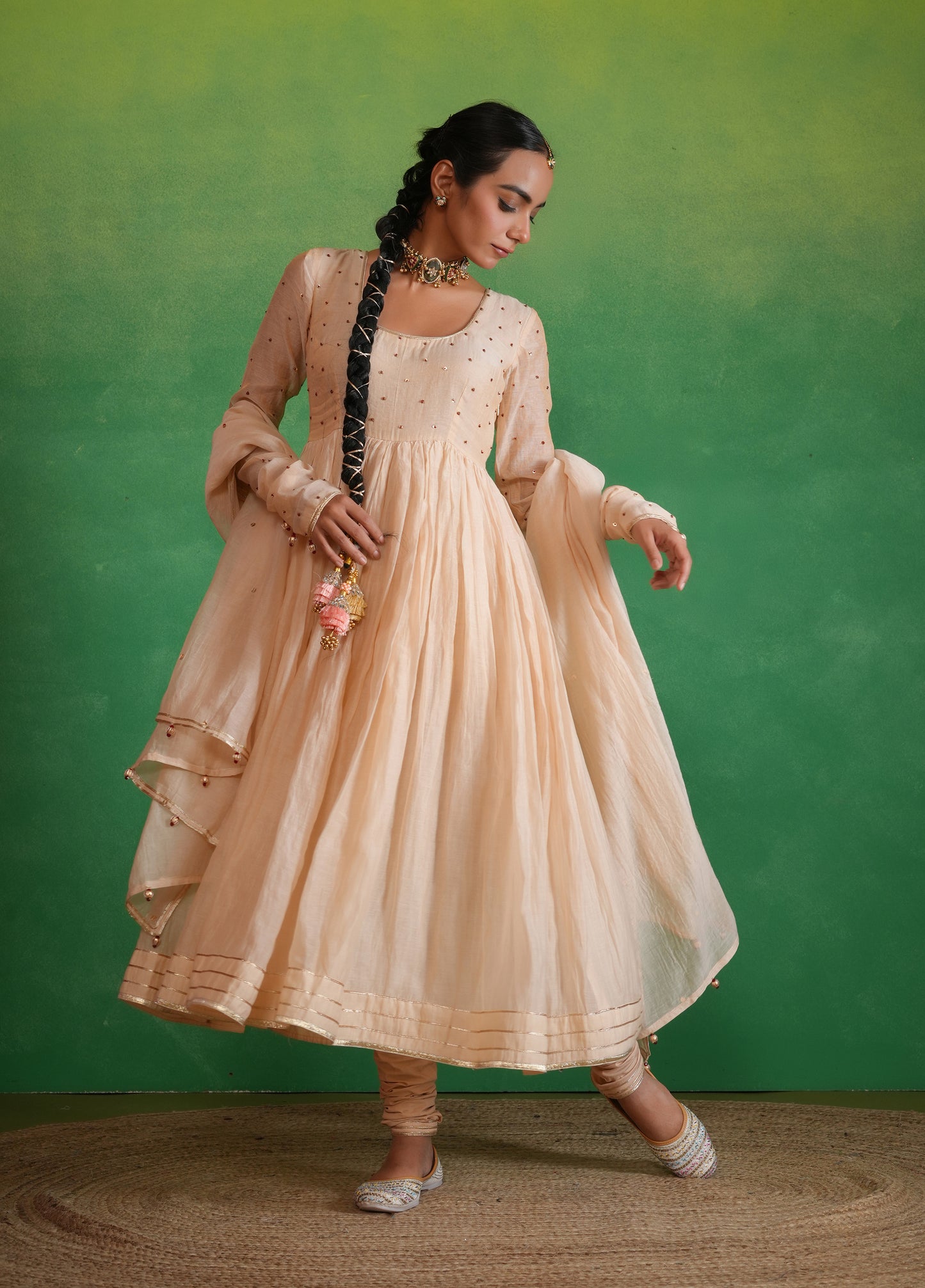 Soft Rose Gold Anarkali