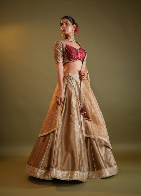 Antique Gold Lahenga Set