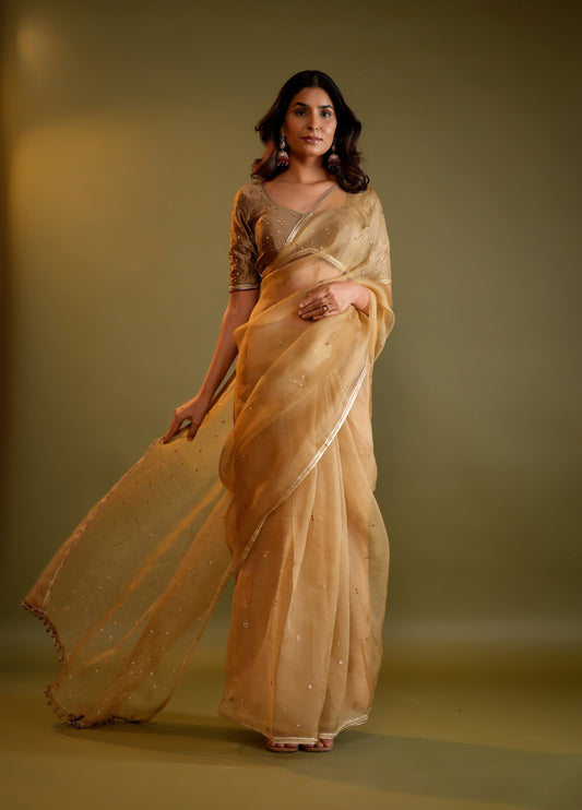 Antique Gold Saree