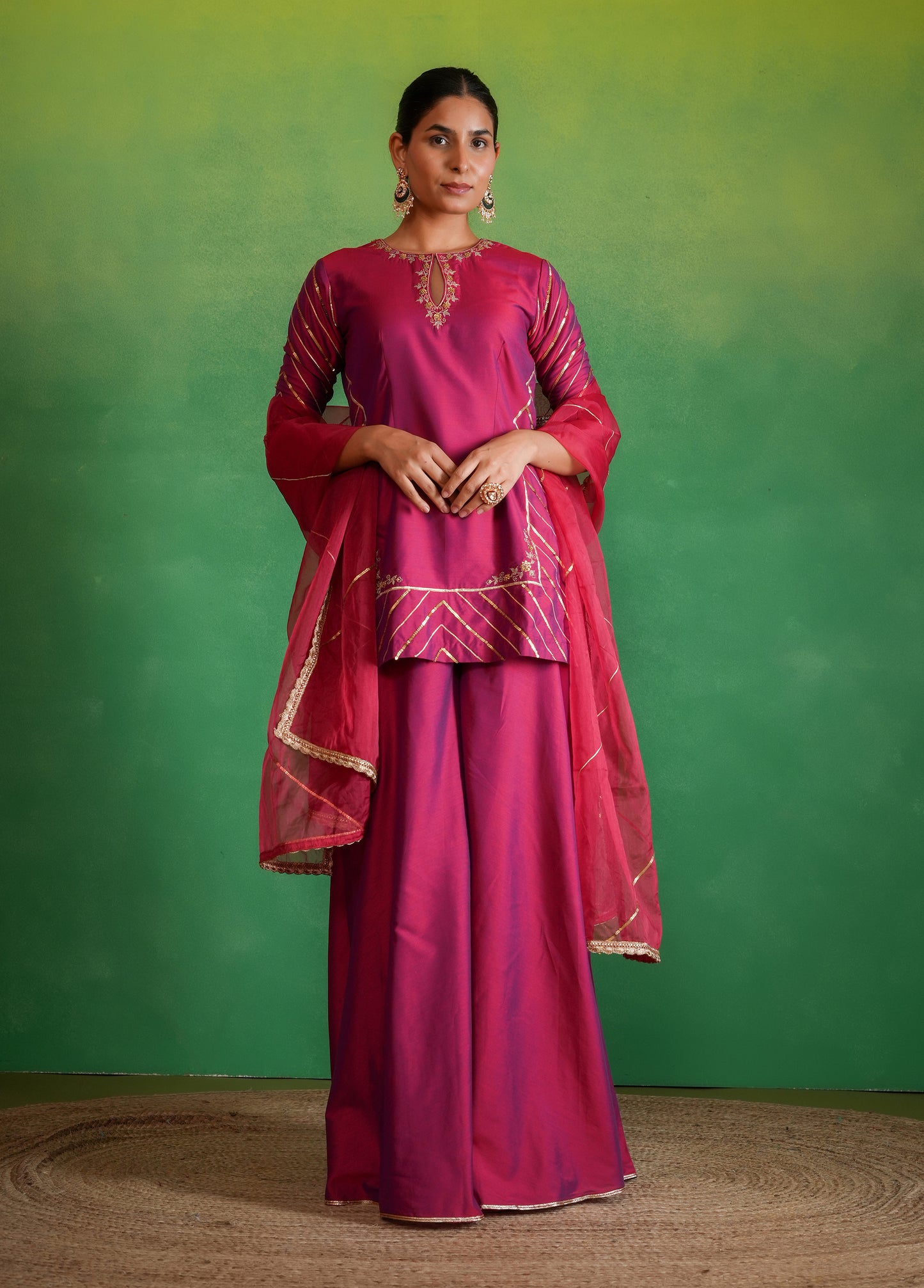 Berry Wine Sharara Set