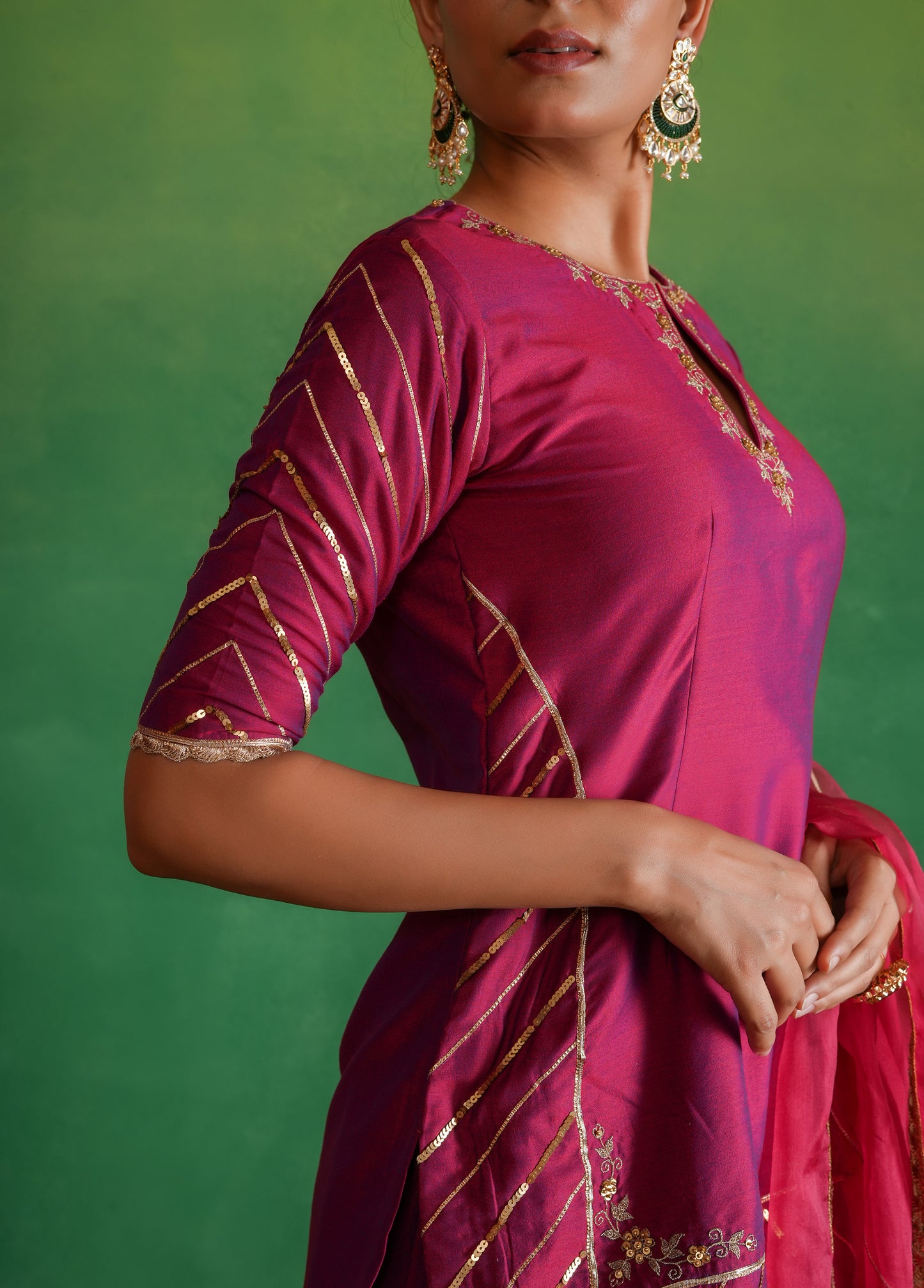 Berry Wine Sharara Set