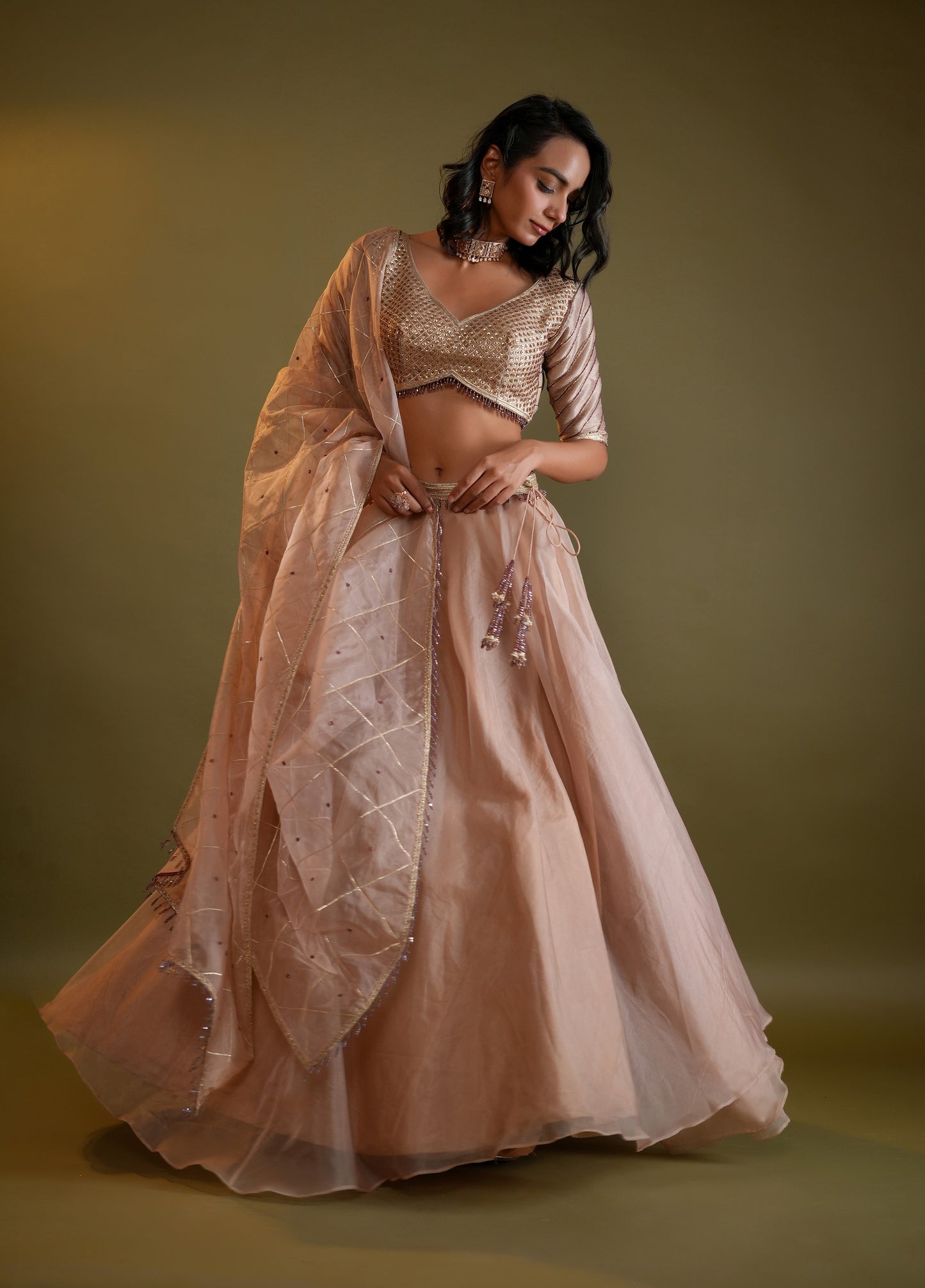 Blush Nude Lahenga Set