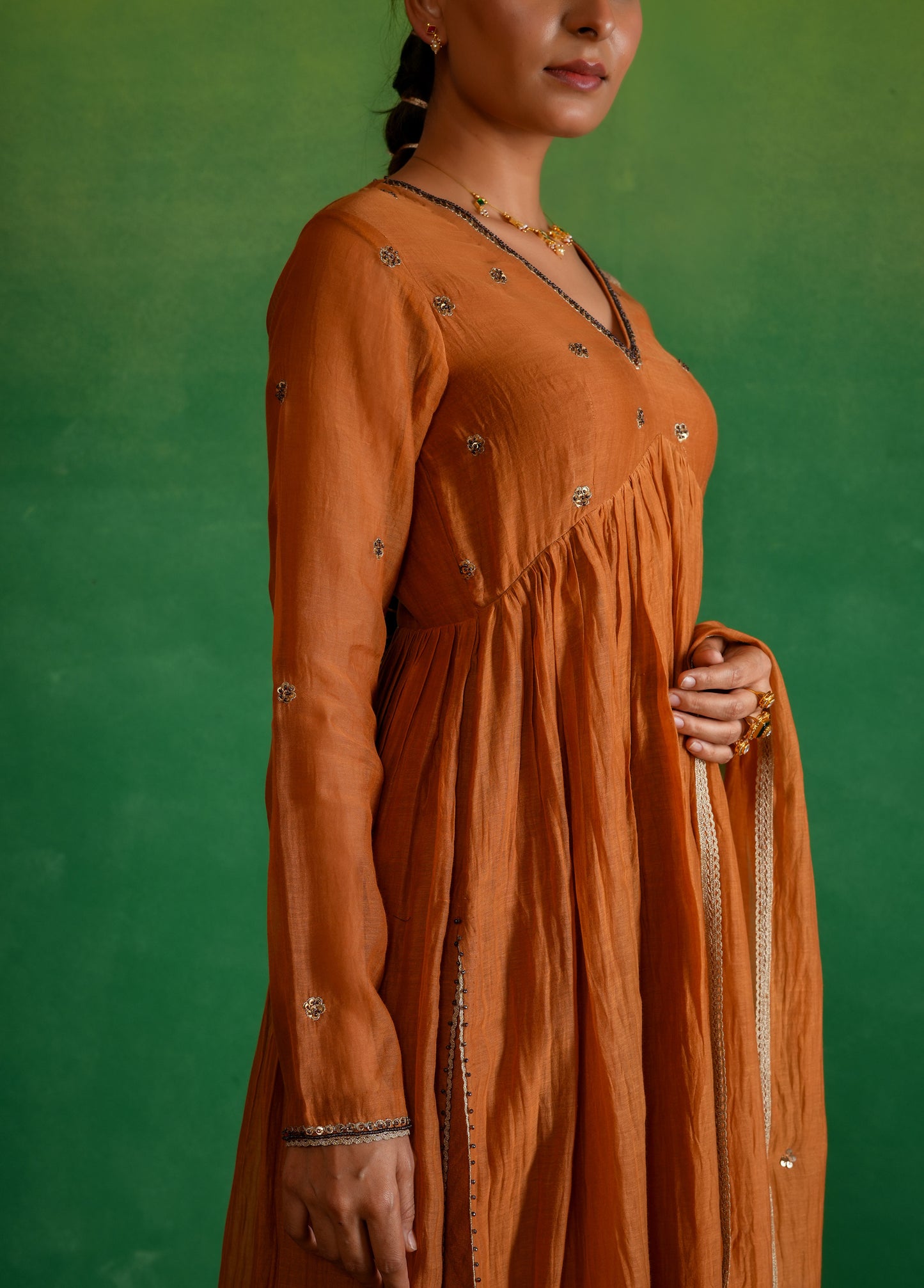 Saffron Rust Kurta Set