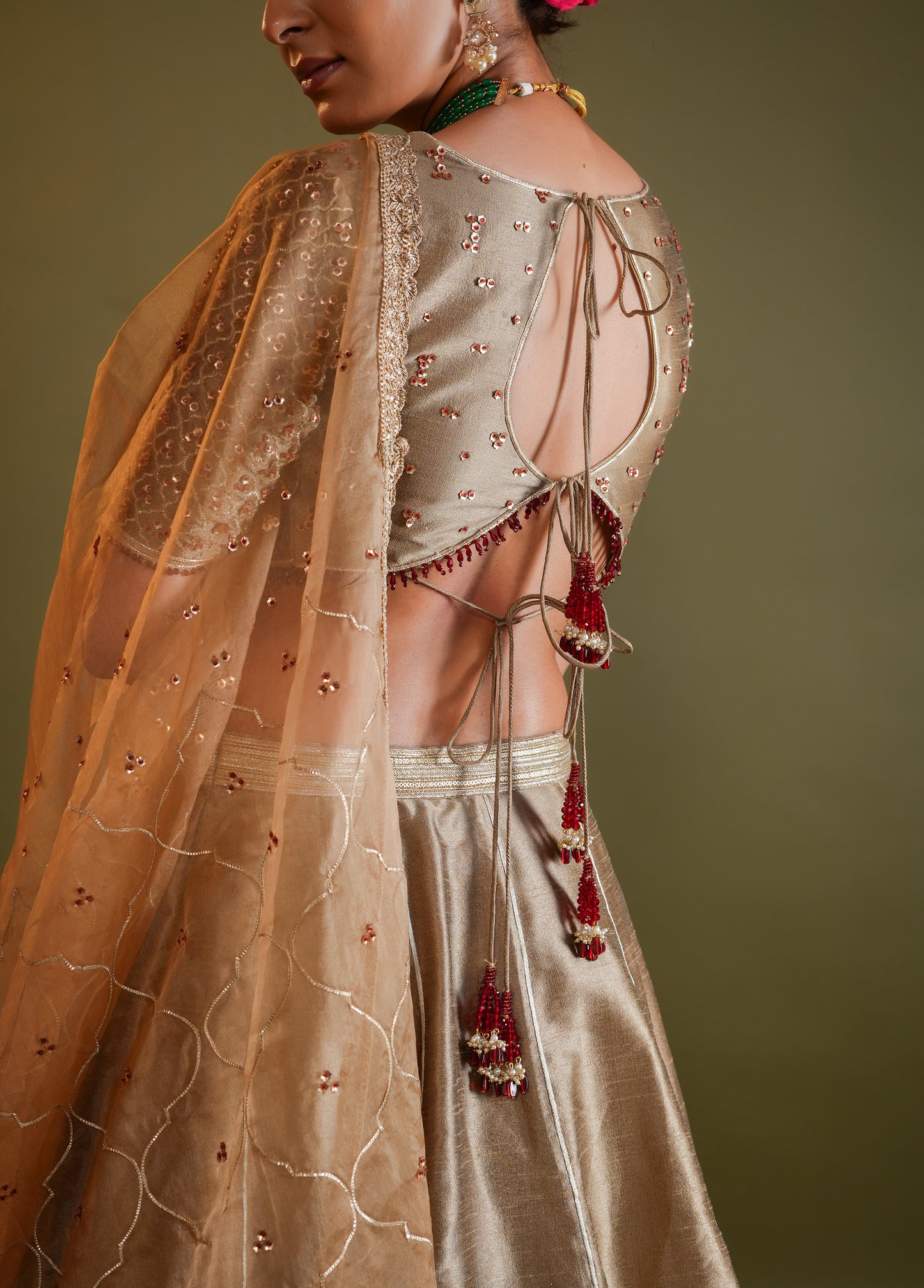 Antique Gold Lahenga Set