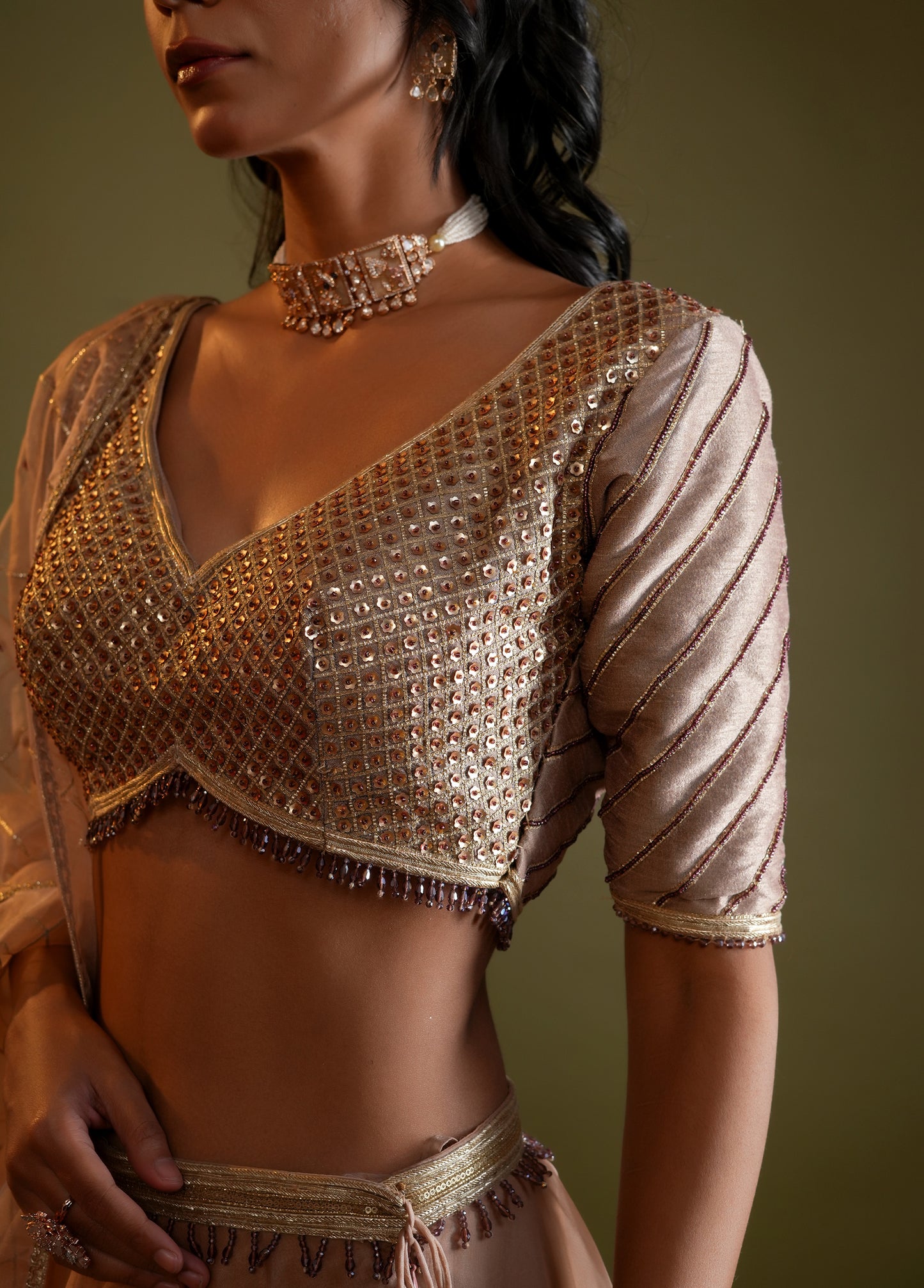 Blush Nude Lahenga Set