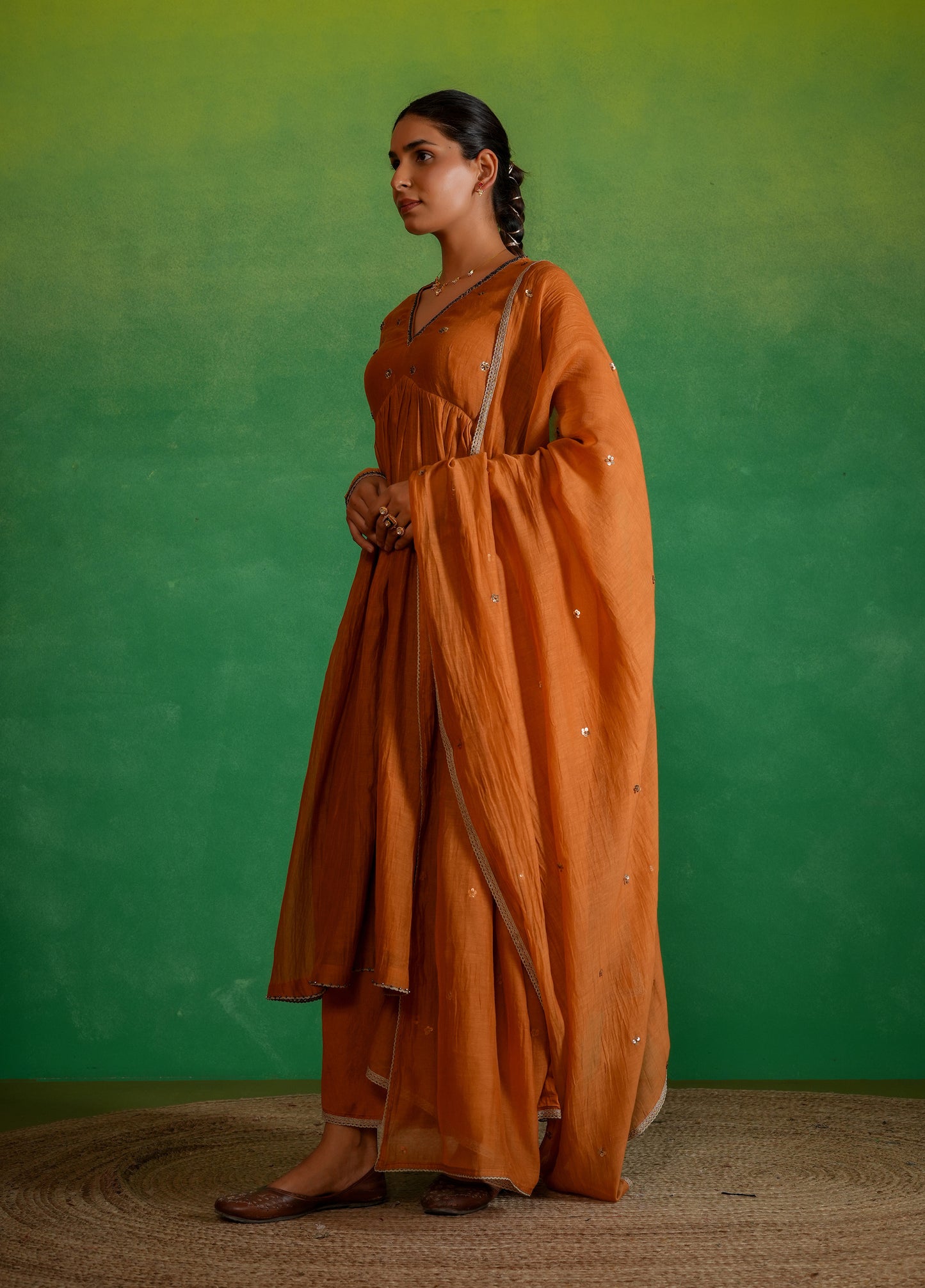 Saffron Rust Kurta Set