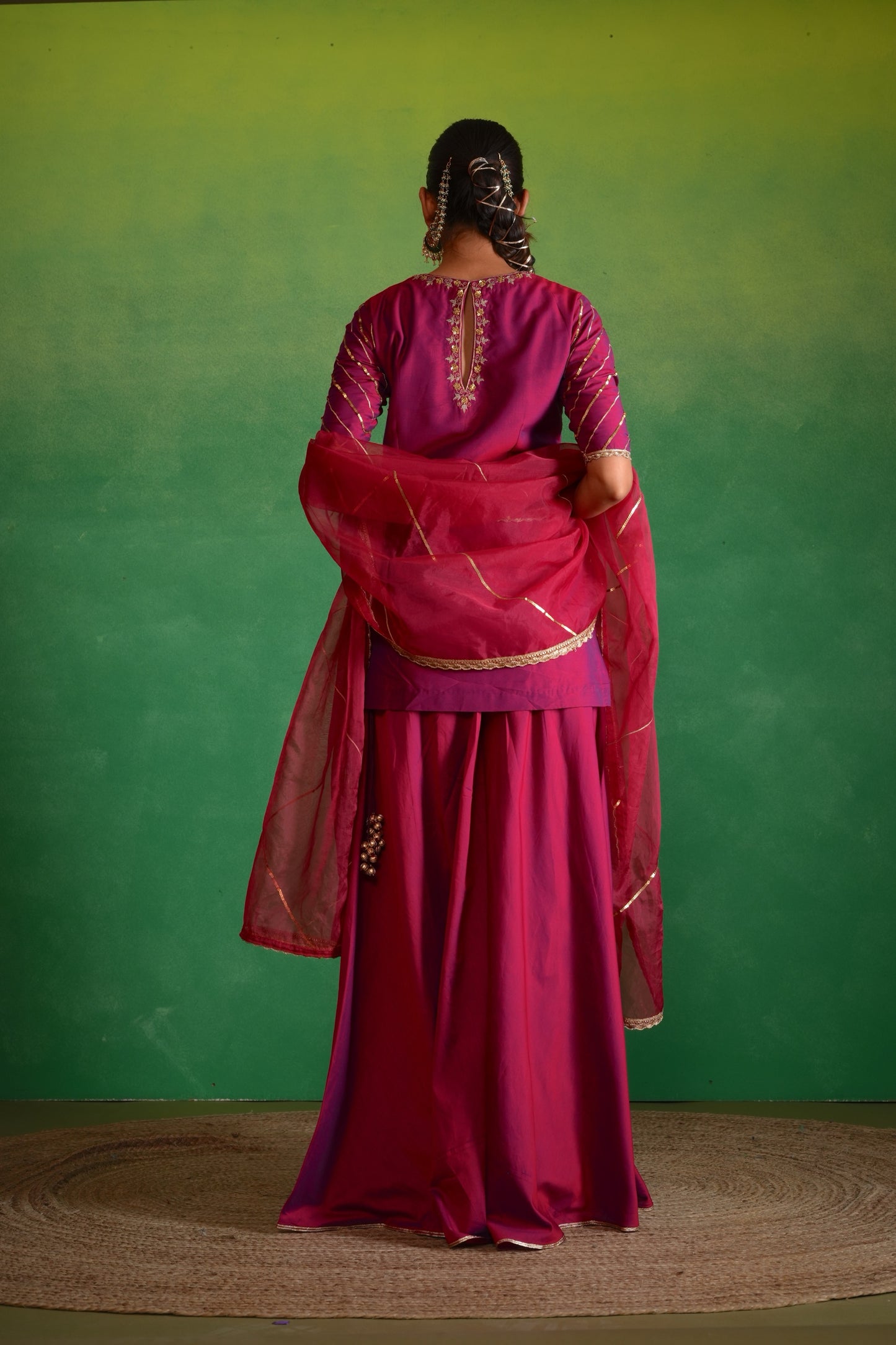 Berry Wine Sharara Set