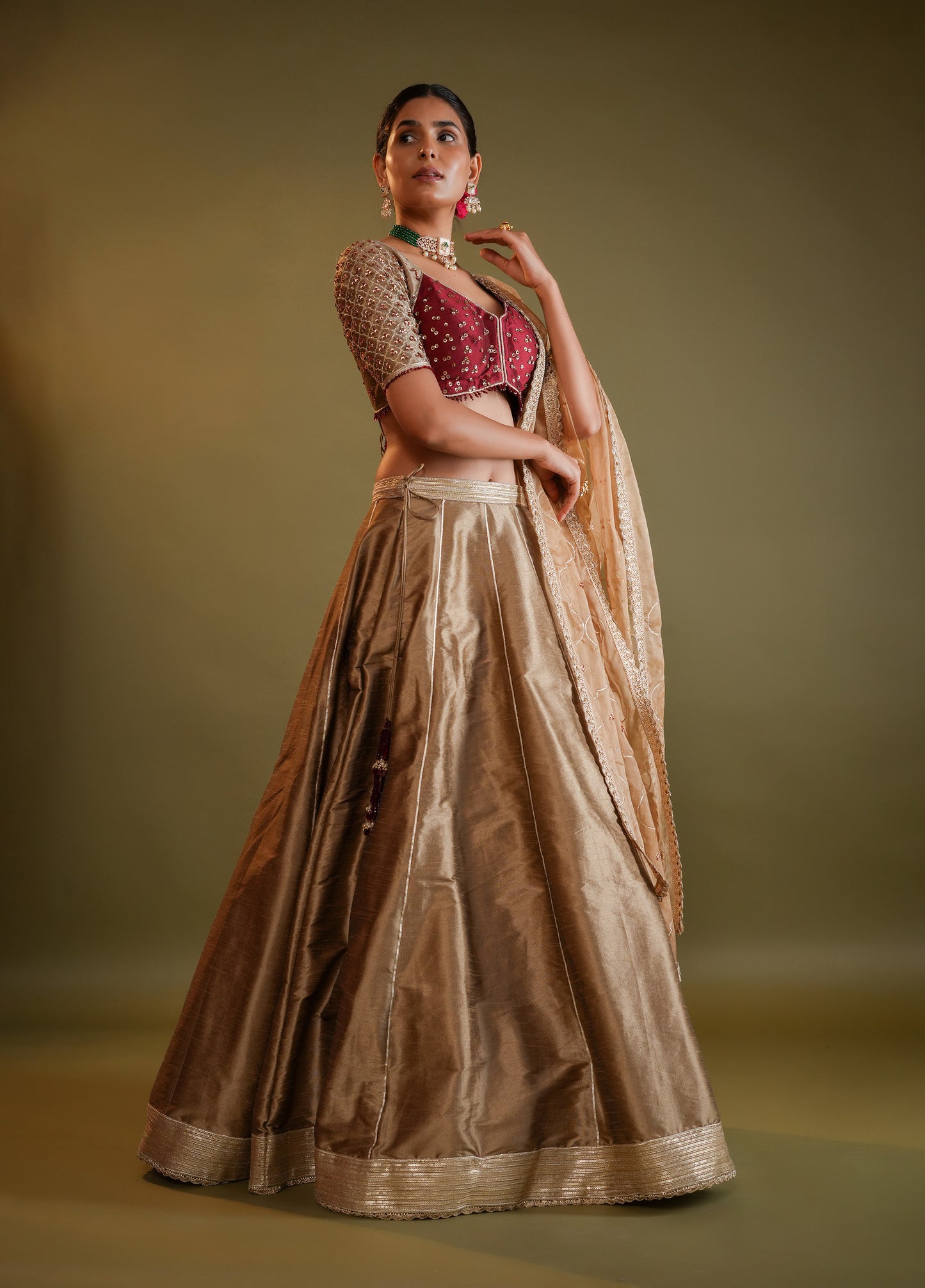 Antique Gold Lahenga Set