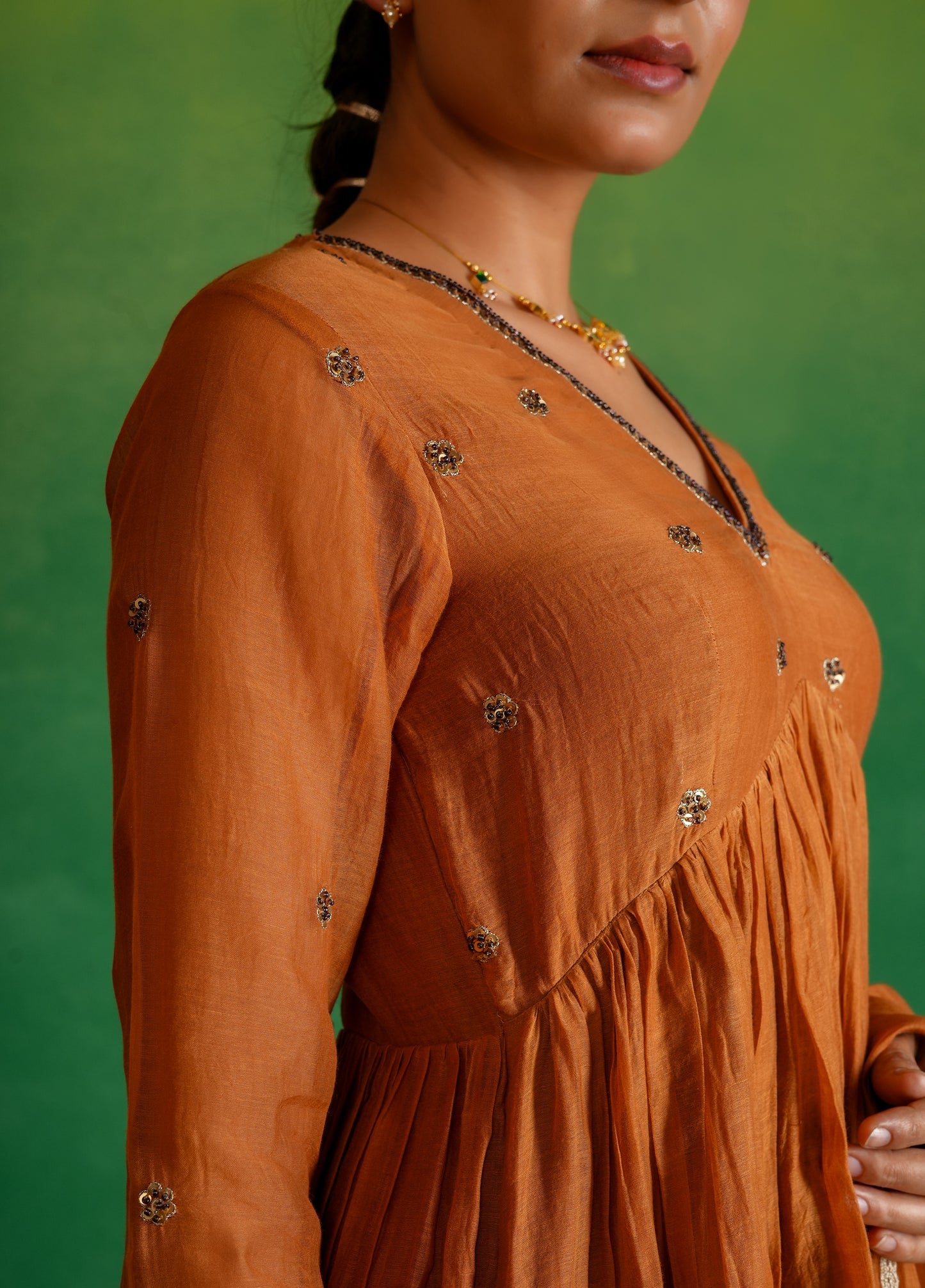 Saffron Rust Kurta Set