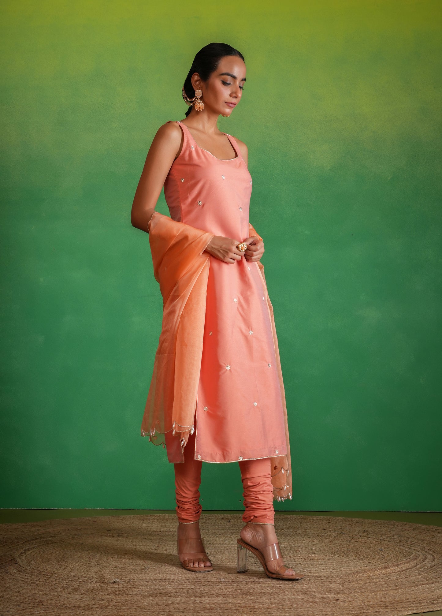 Peach Kurta Set