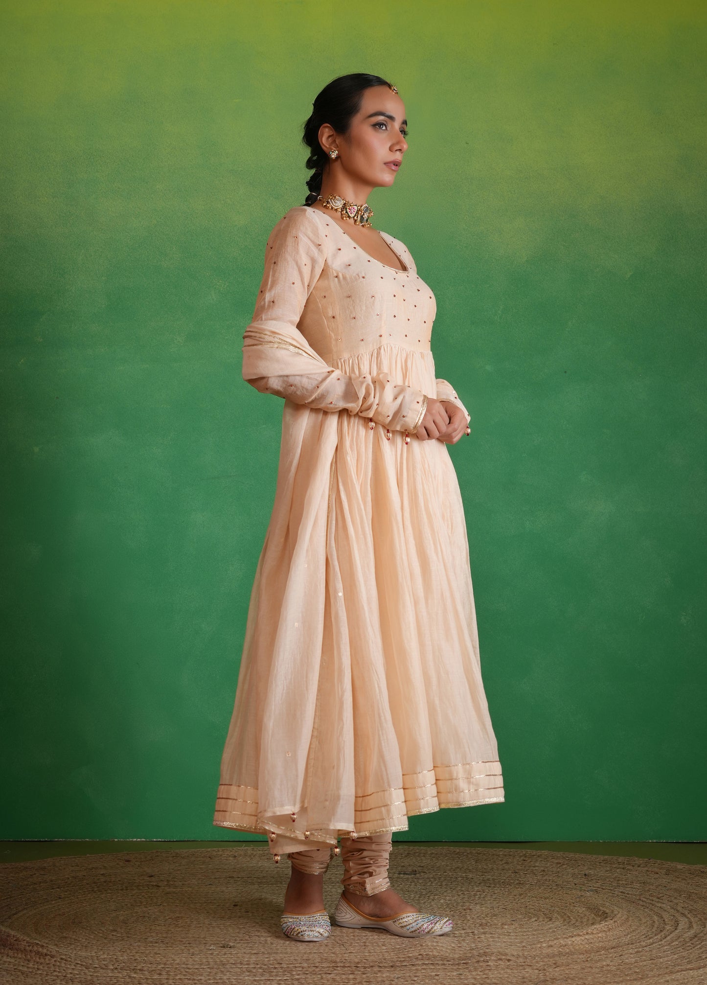 Soft Rose Gold Anarkali