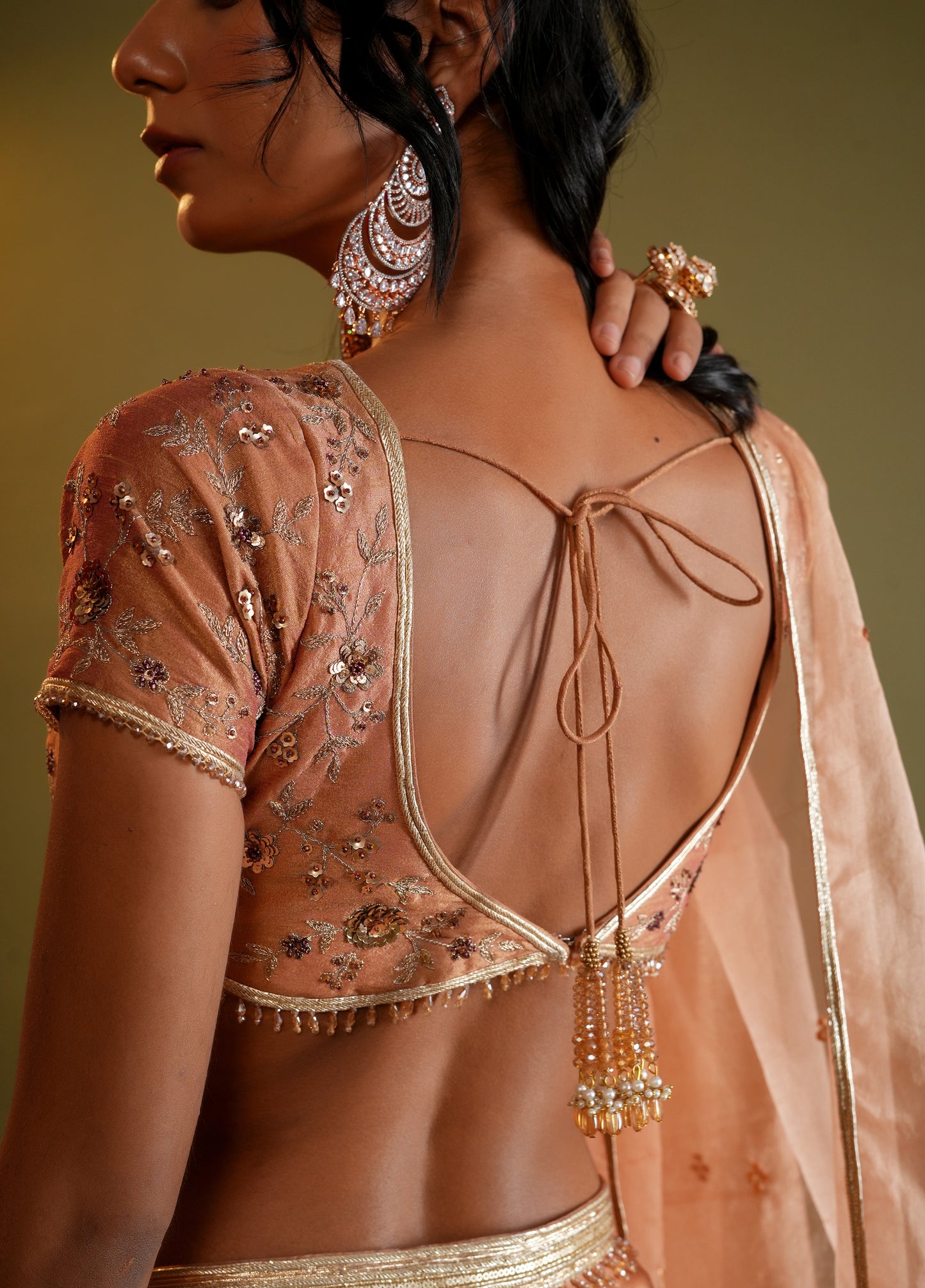 Soft Peach Lahenga Set