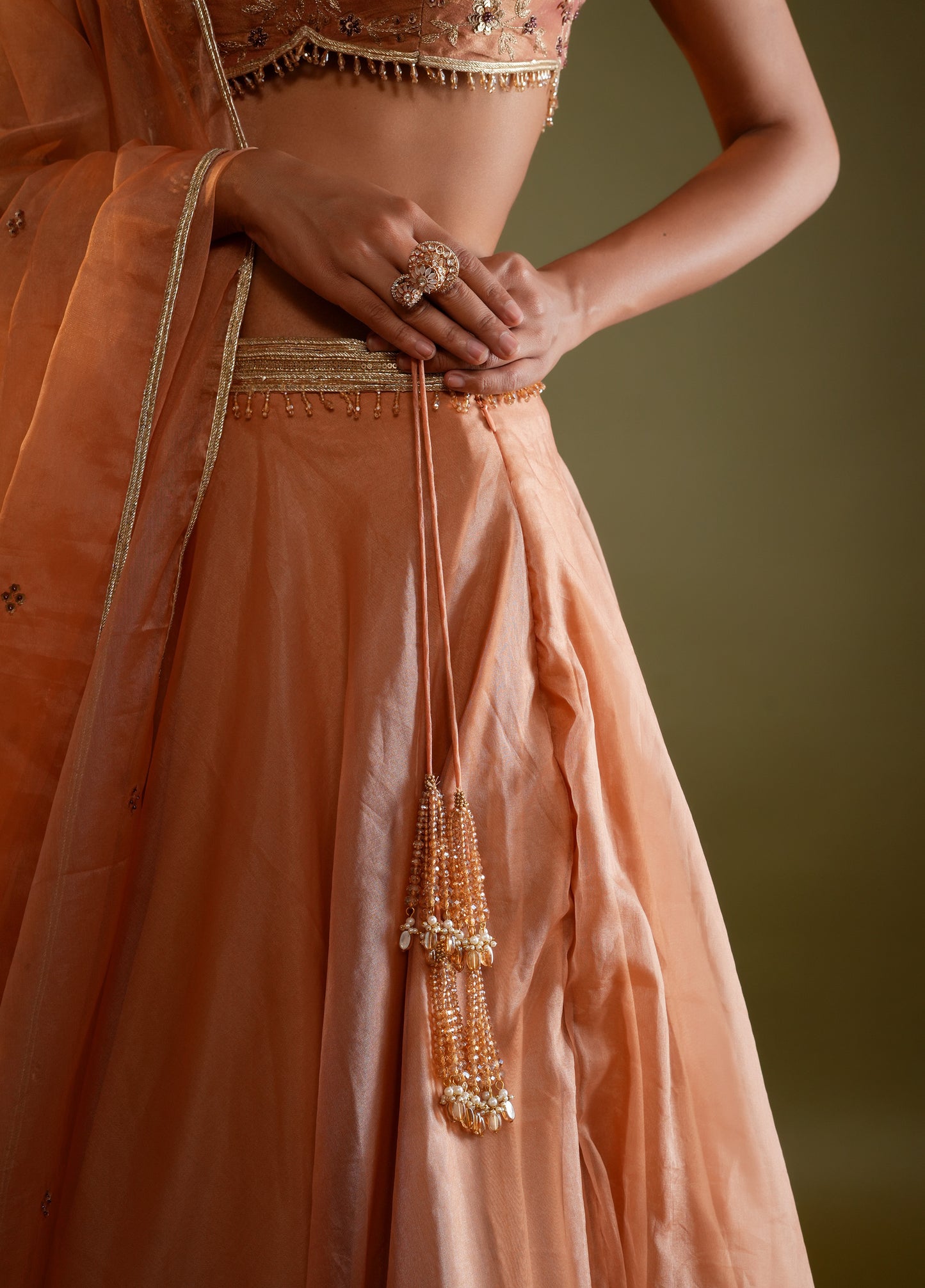 Soft Peach Lahenga Set