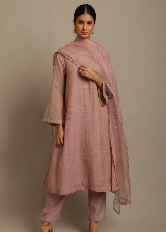 Mauve Kalidar Kurta Set