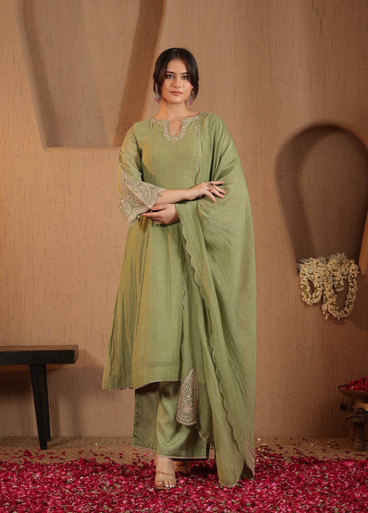 Sage Green Kalidaar Kurta Set