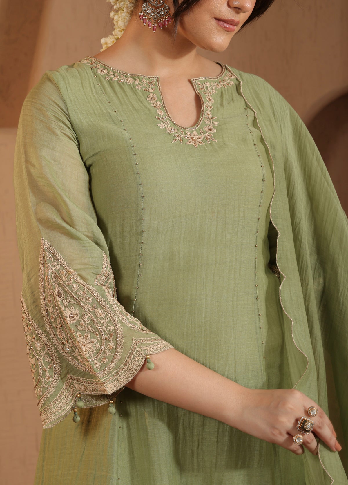 Sage Green Kalidaar Kurta Set