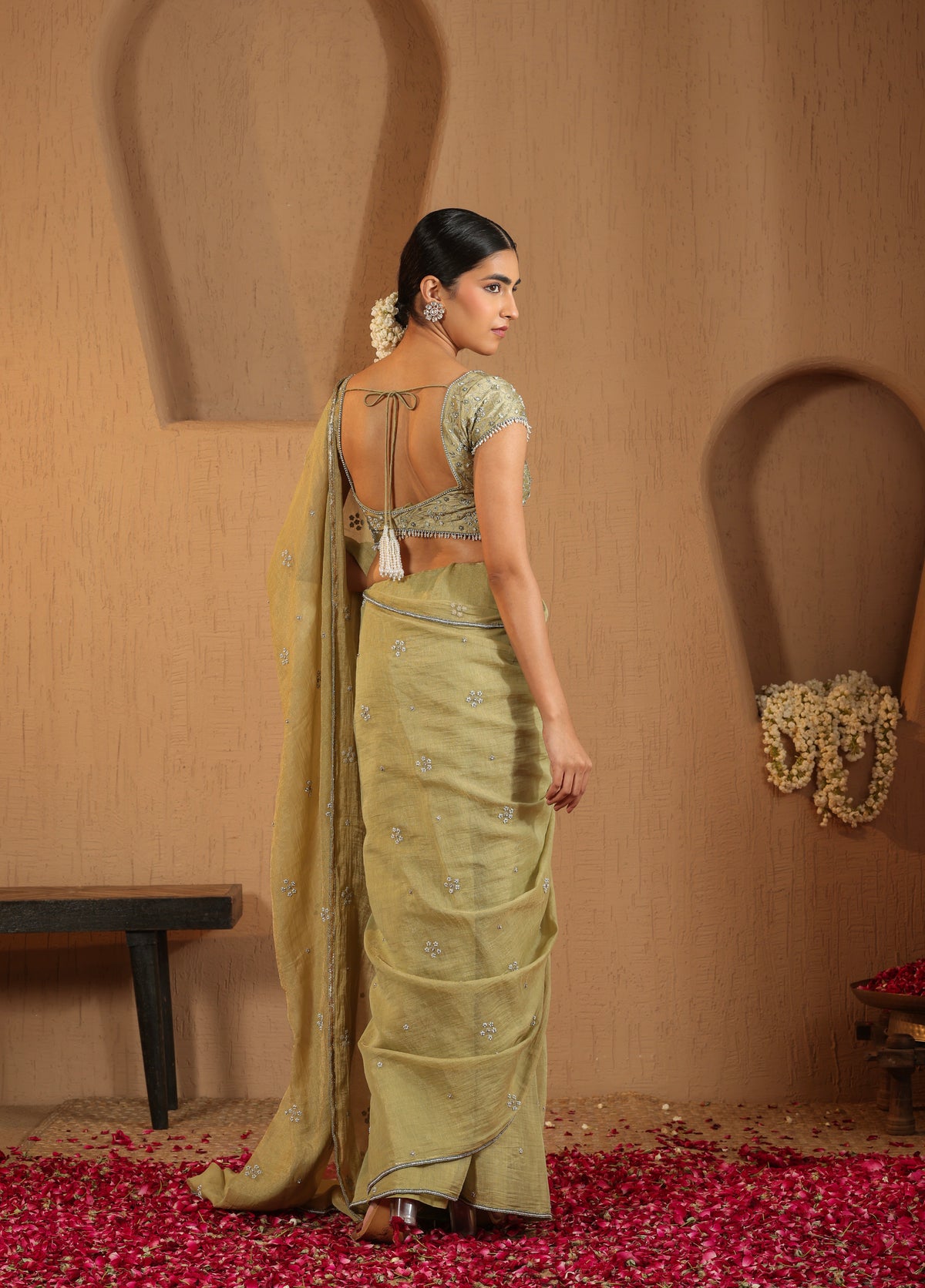 Sage Green Saree with Blouse