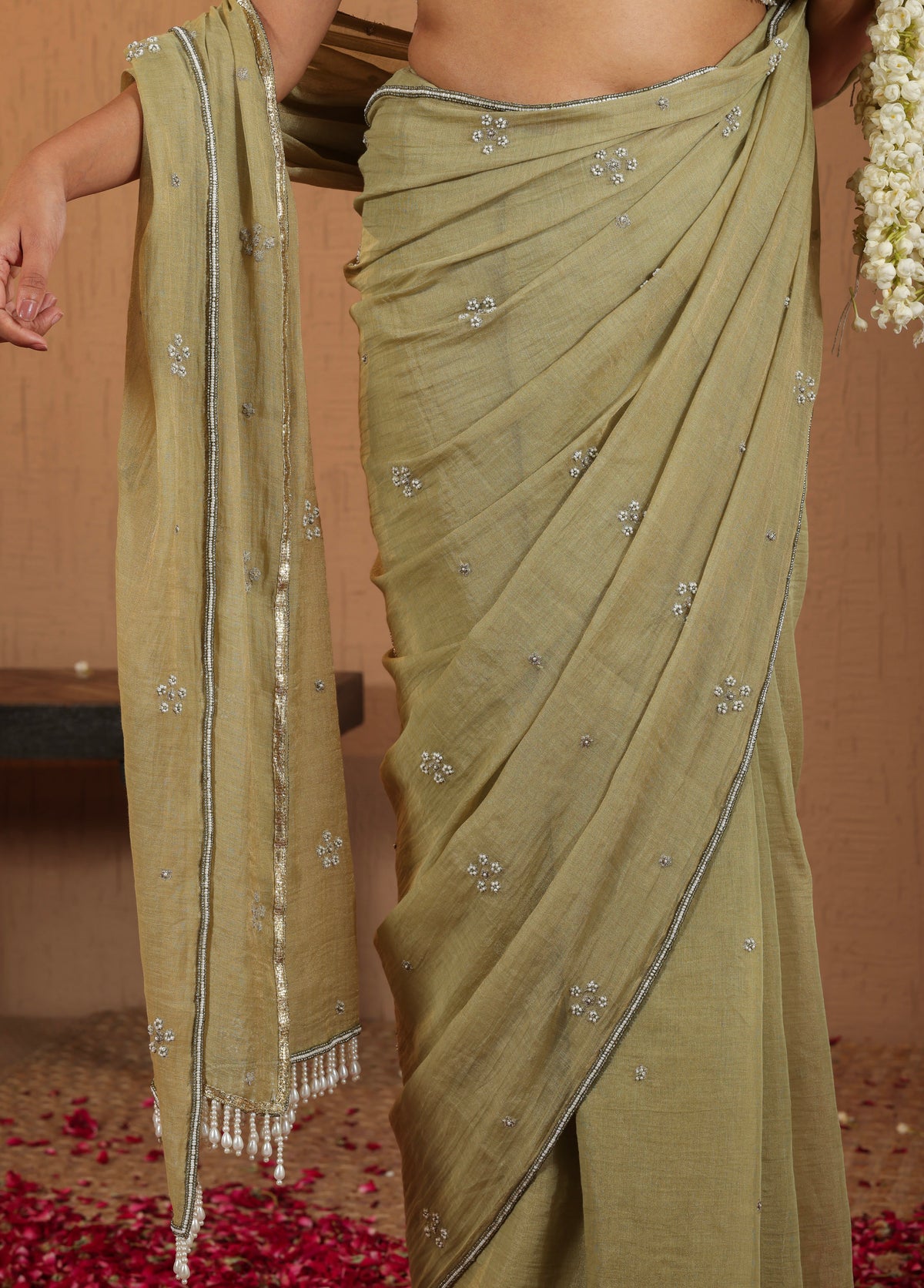 Sage Green Saree with Blouse