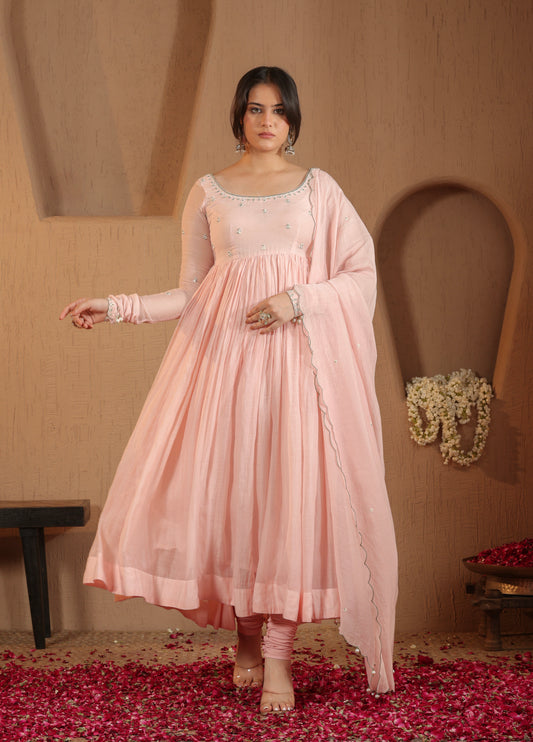 Blush Pink Anarkali  Set