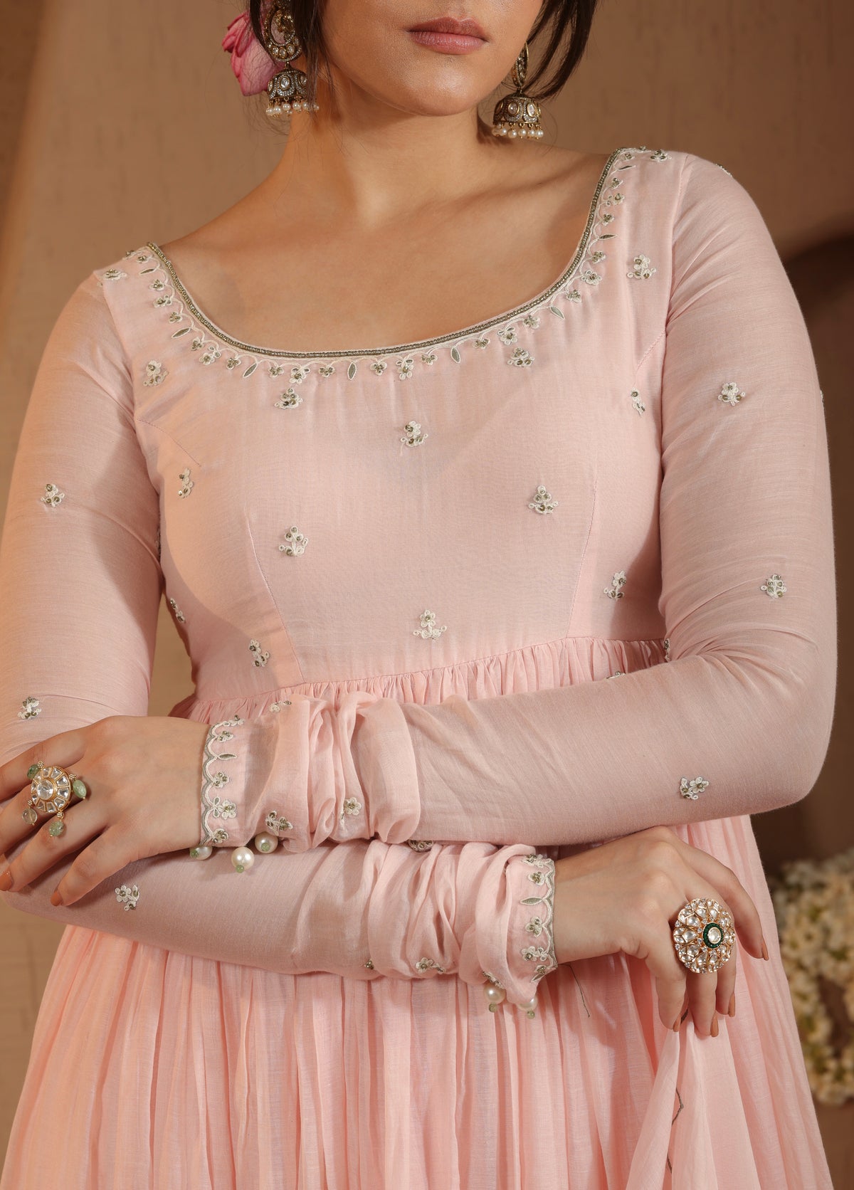 Blush Pink Anarkali  Set