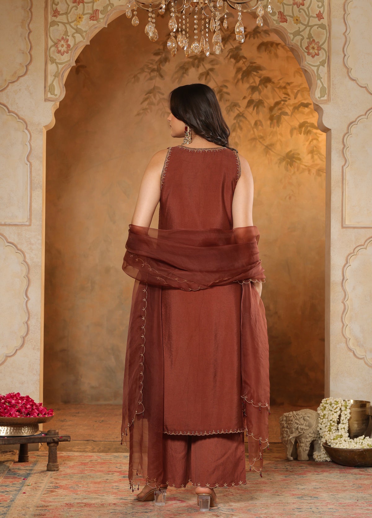 Rust Brown Kurta  Set
