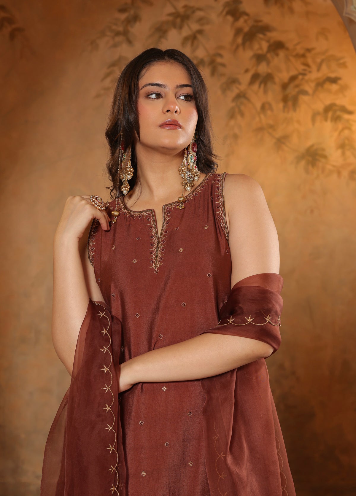 Rust Brown Kurta  Set