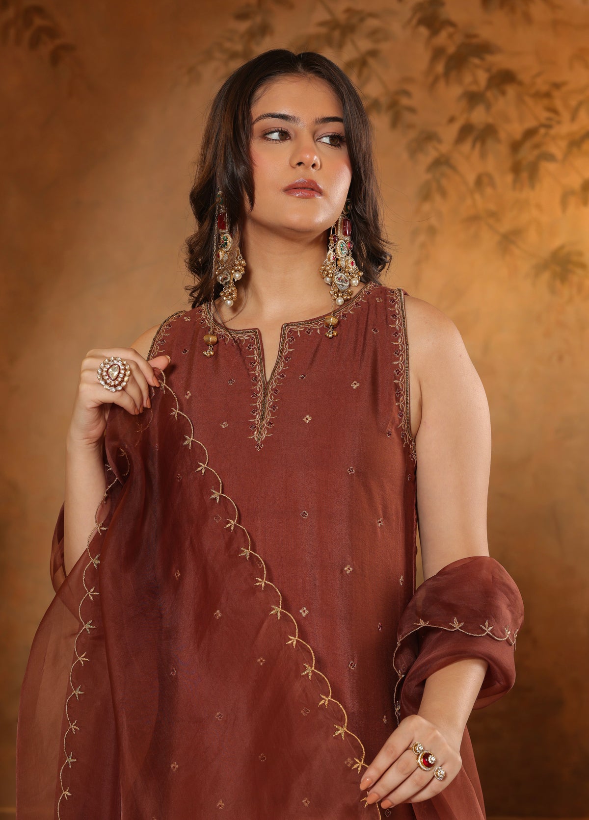 Rust Brown Kurta  Set