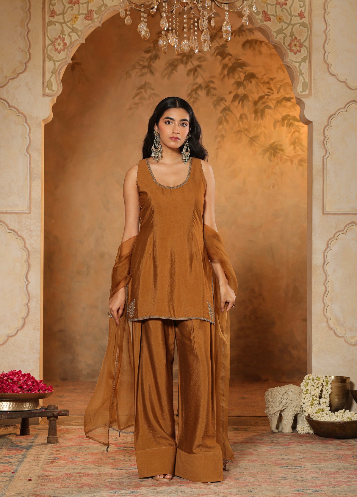 Golden Brown Kurta Set