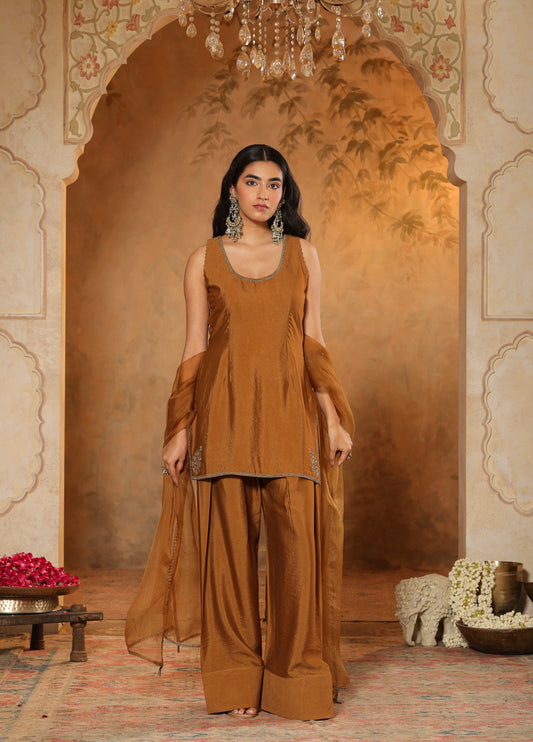 Golden Brown Kurta Set