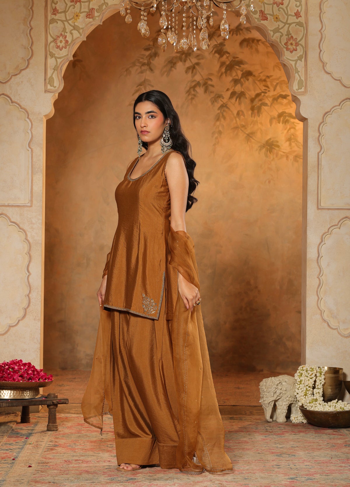 Golden Brown Kurta Set