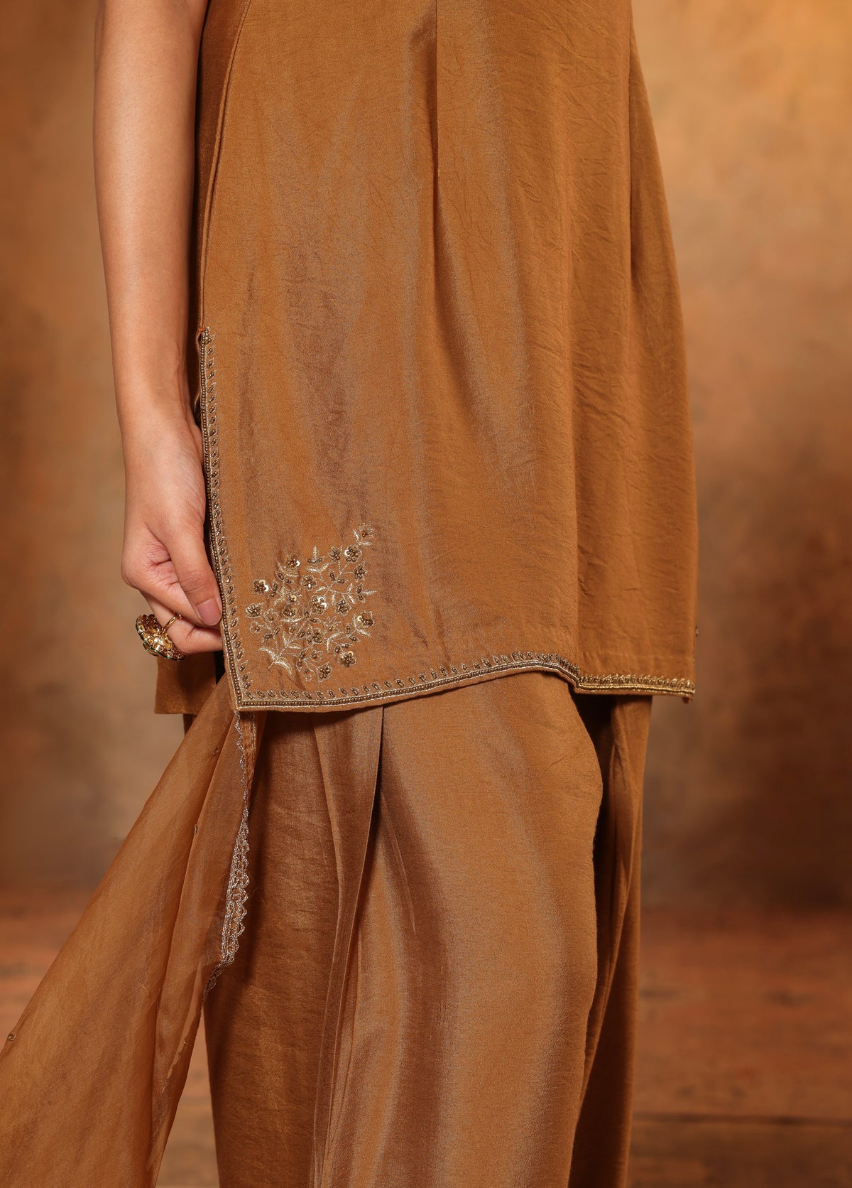 Golden Brown Kurta Set