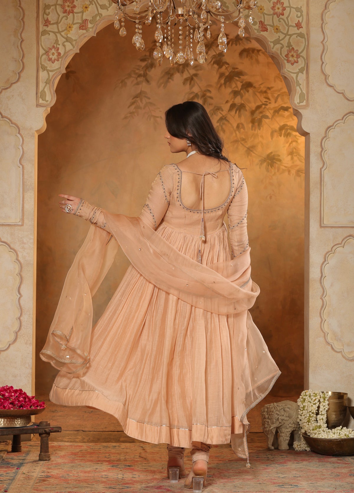Soft Peach Anarkali Set