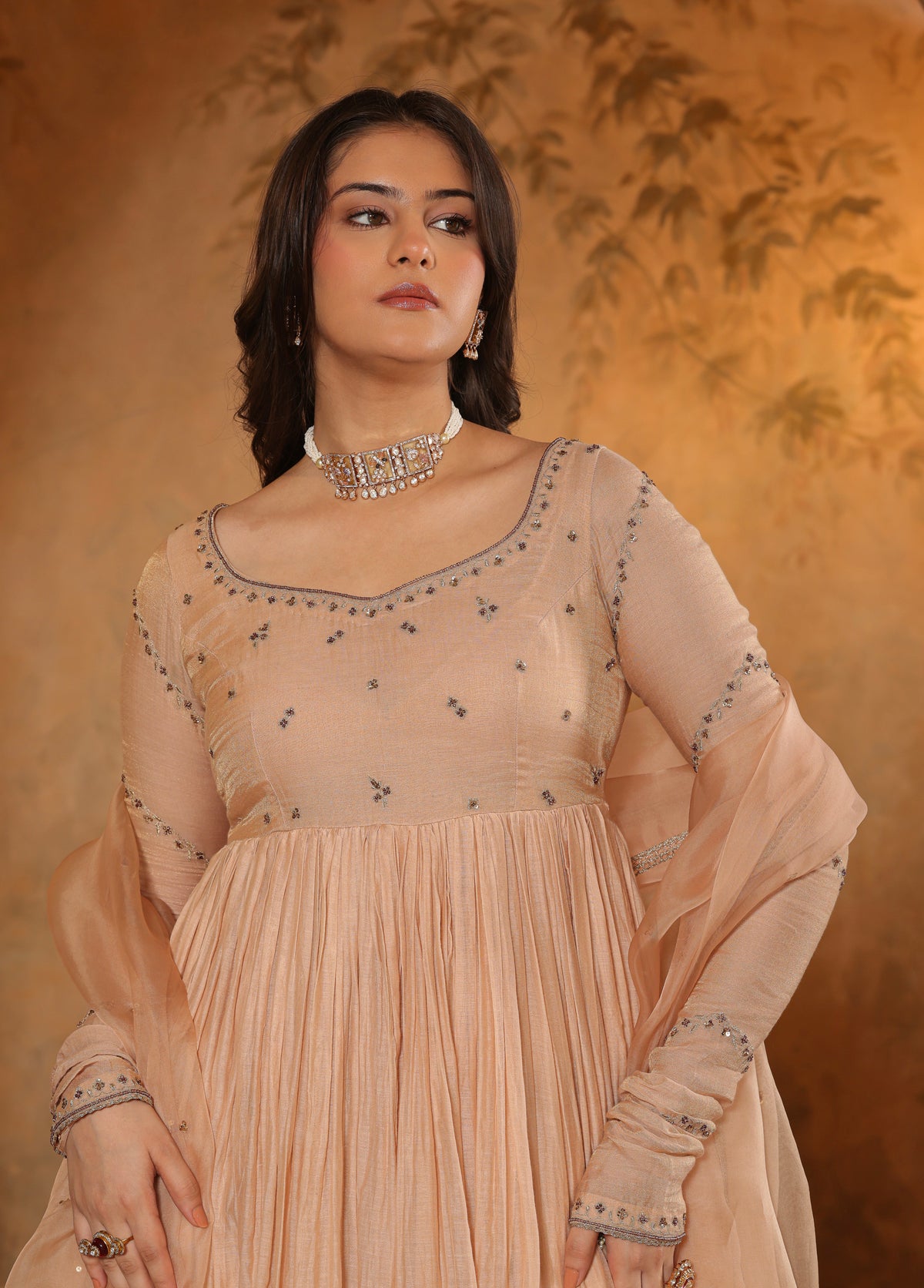 Soft Peach Anarkali Set