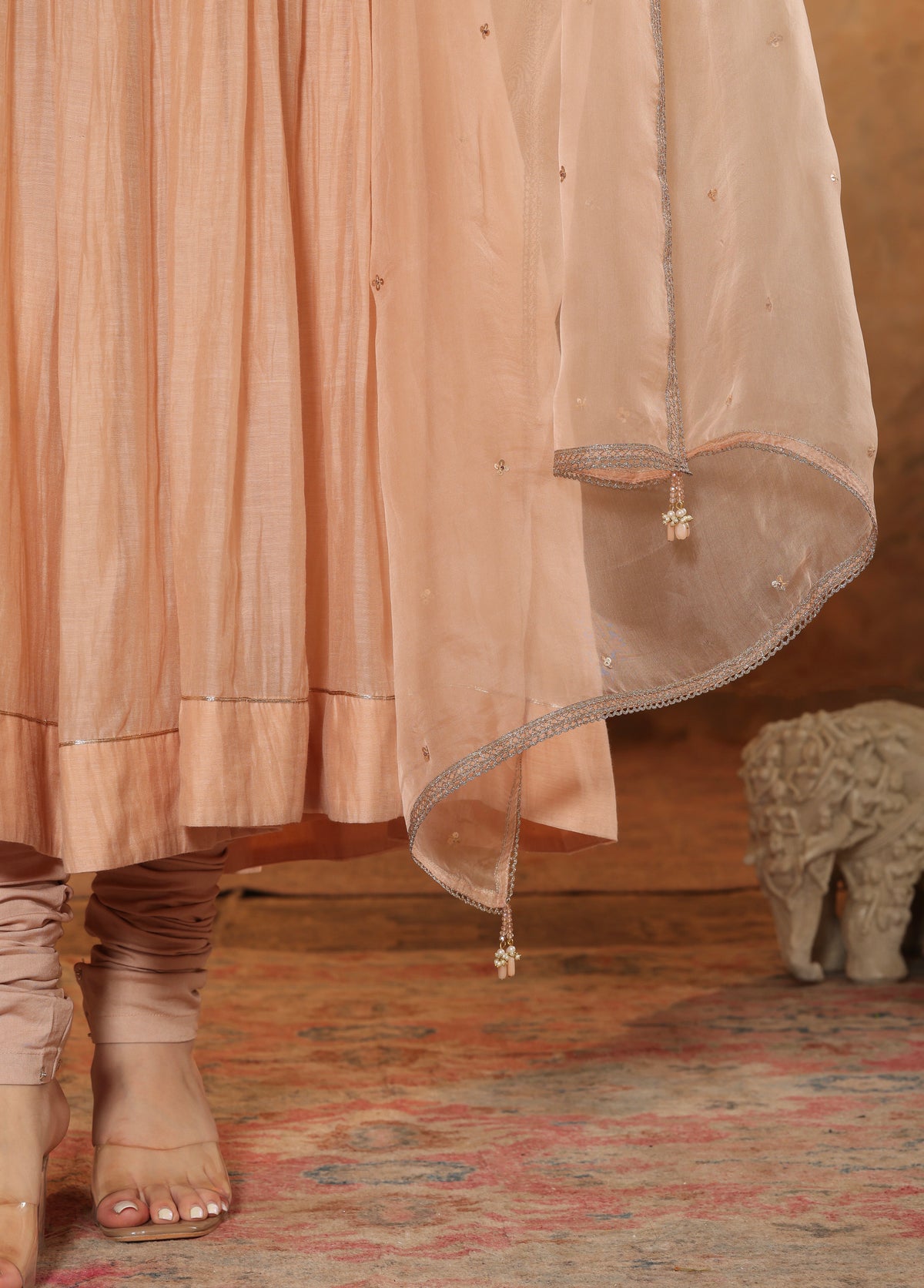 Soft Peach Anarkali Set
