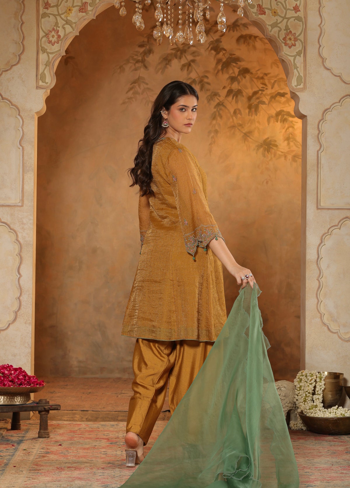 Mustard Gold Kalidaar Kurta Set