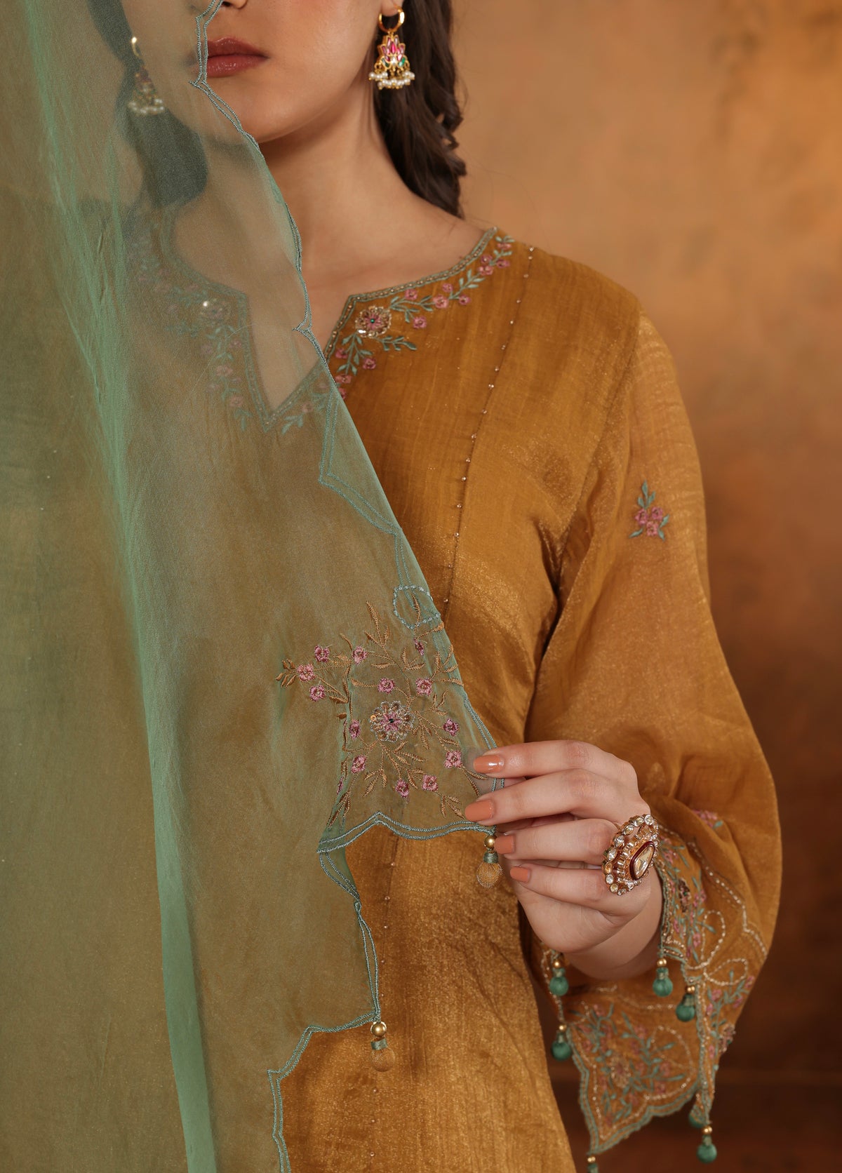 Mustard Gold Kalidaar Kurta Set