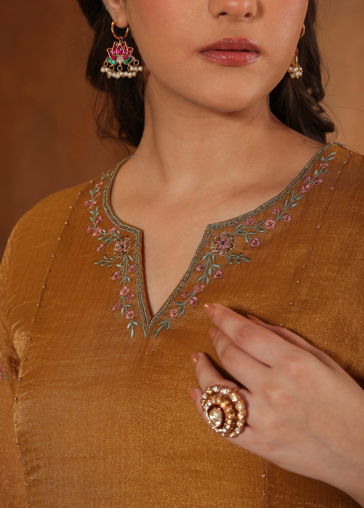 Mustard Gold Kalidaar Kurta Set