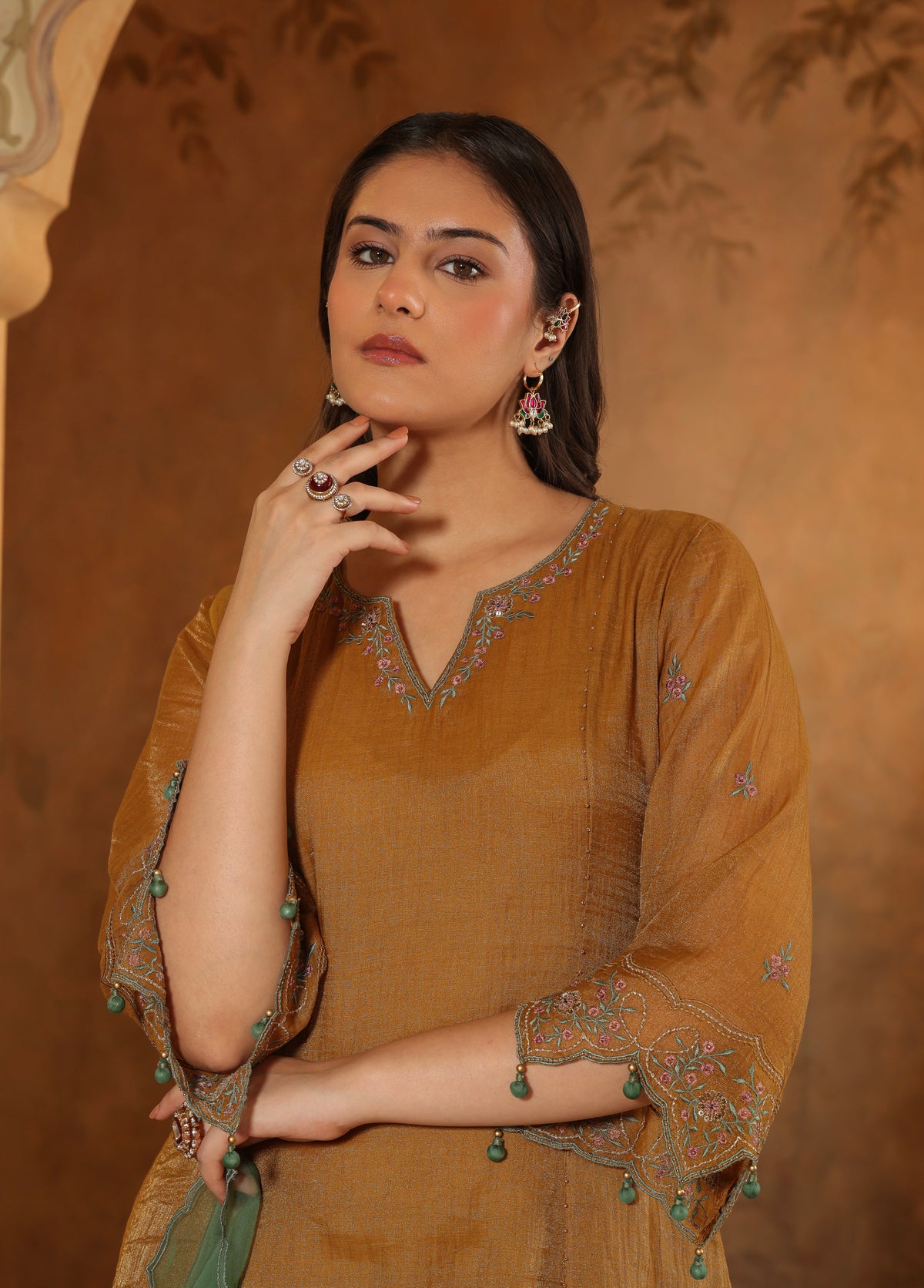 Mustard Gold Kalidaar Kurta Set