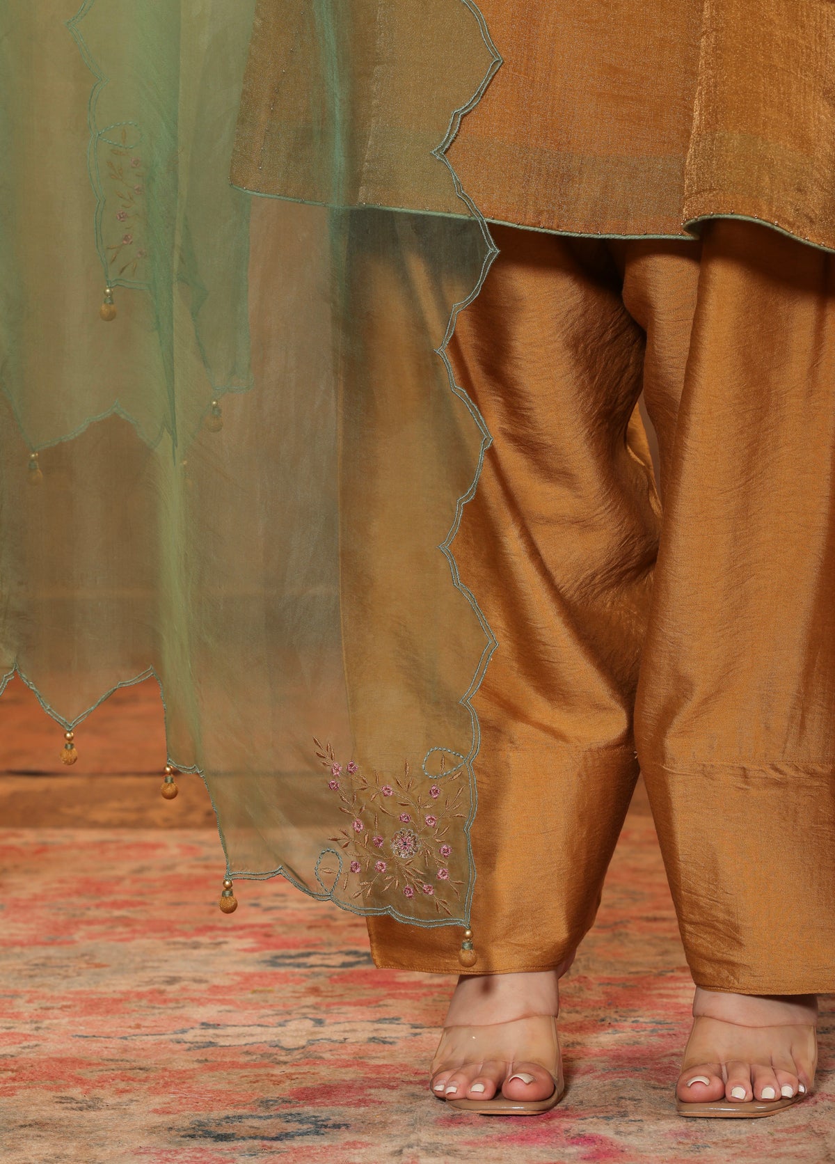 Mustard Gold Kalidaar Kurta Set