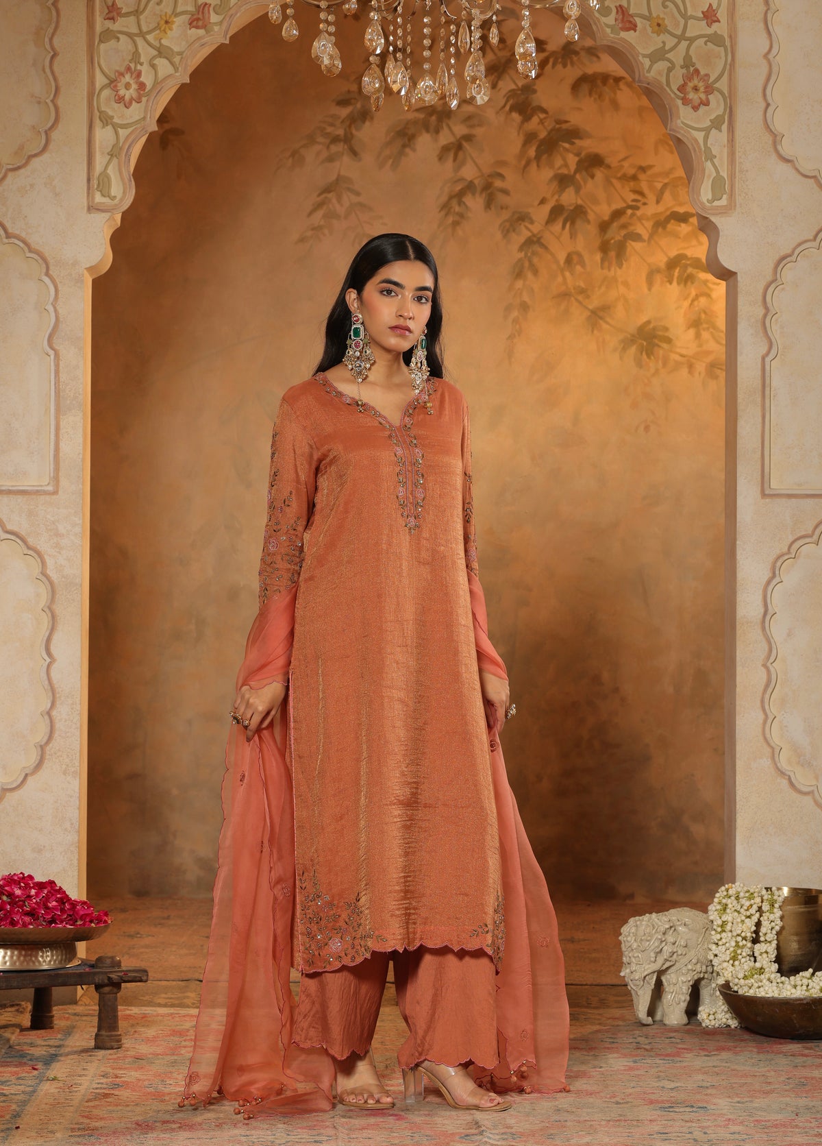 Copper Terracotta Kurta Set