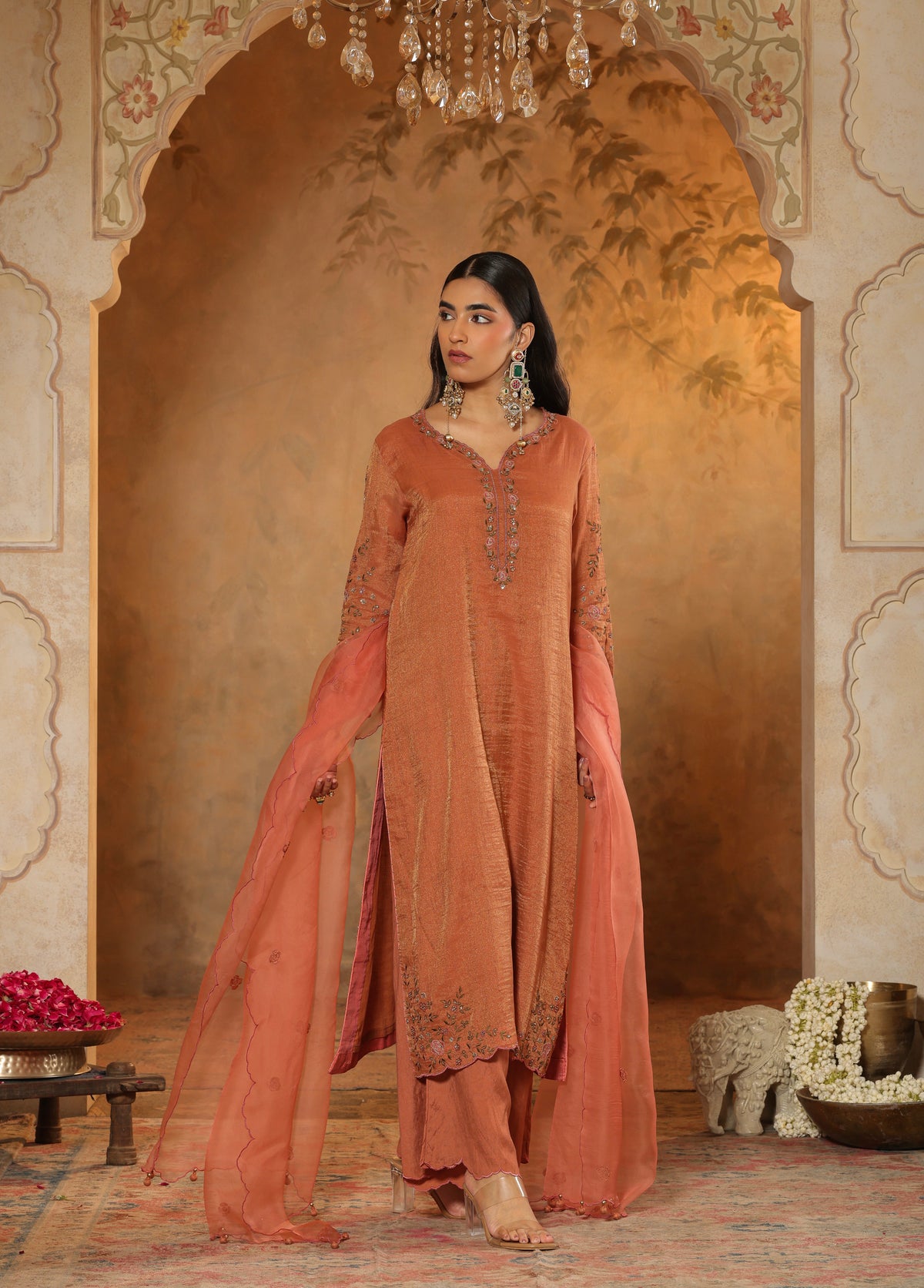 Copper Terracotta Kurta Set