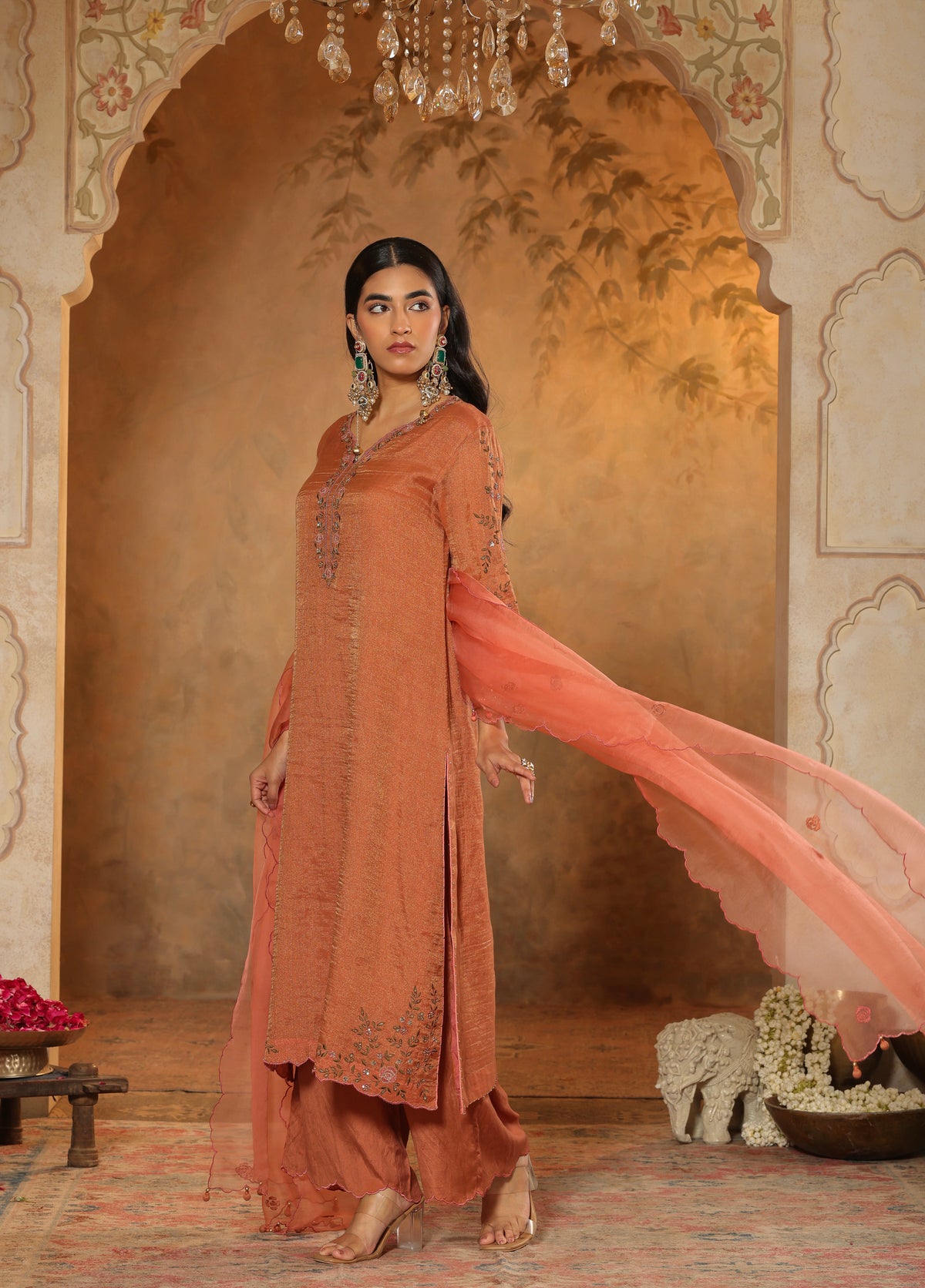 Copper Terracotta Kurta Set