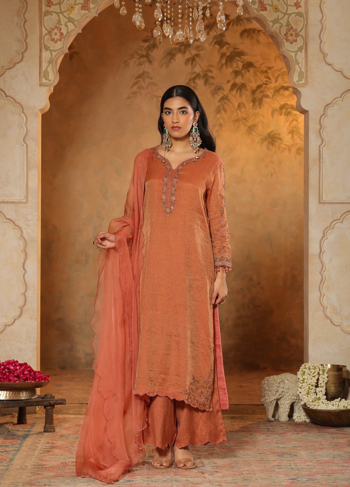 Copper Terracotta Kurta Set